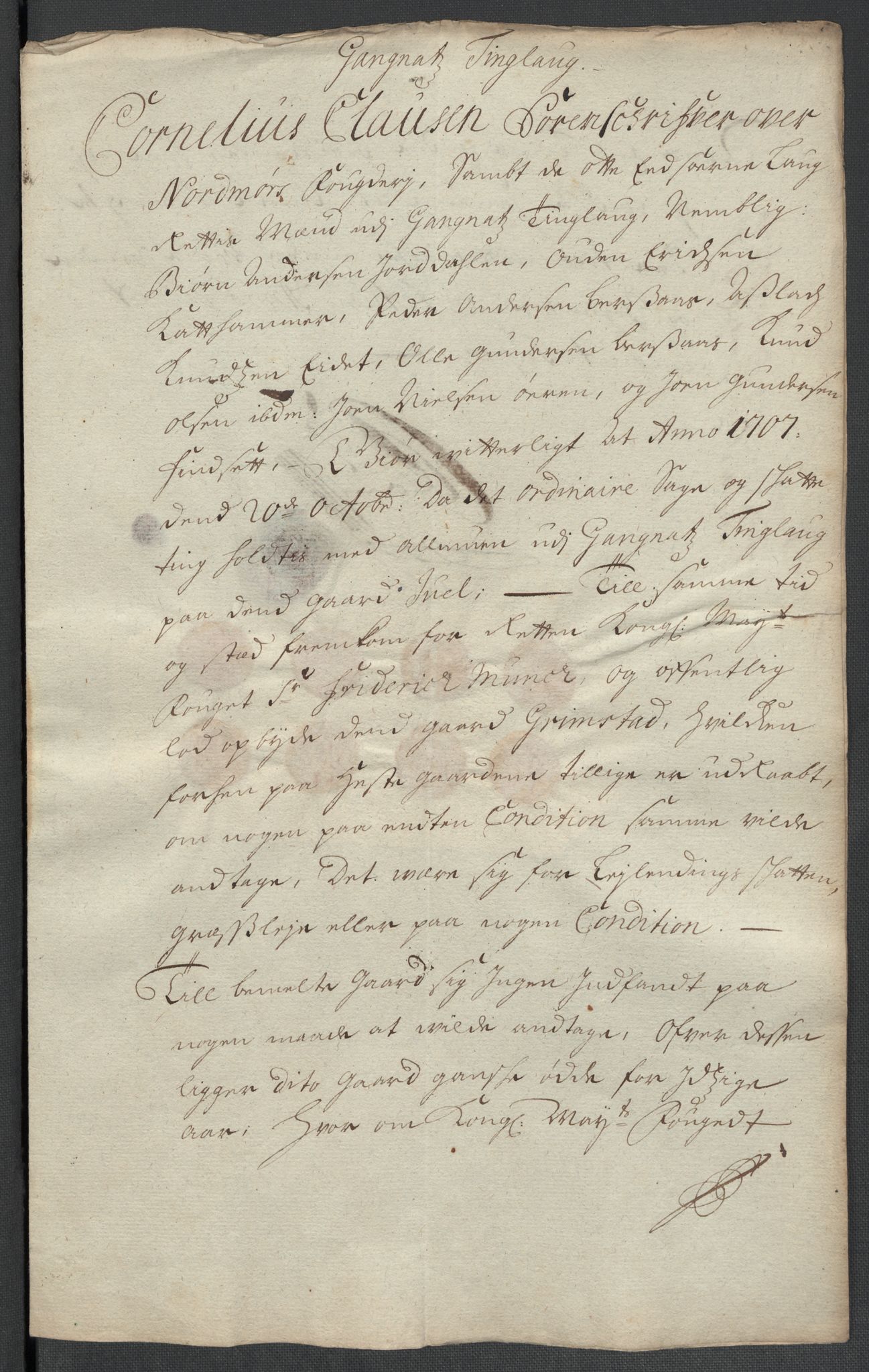 Rentekammeret inntil 1814, Reviderte regnskaper, Fogderegnskap, AV/RA-EA-4092/R56/L3742: Fogderegnskap Nordmøre, 1706-1707, p. 316