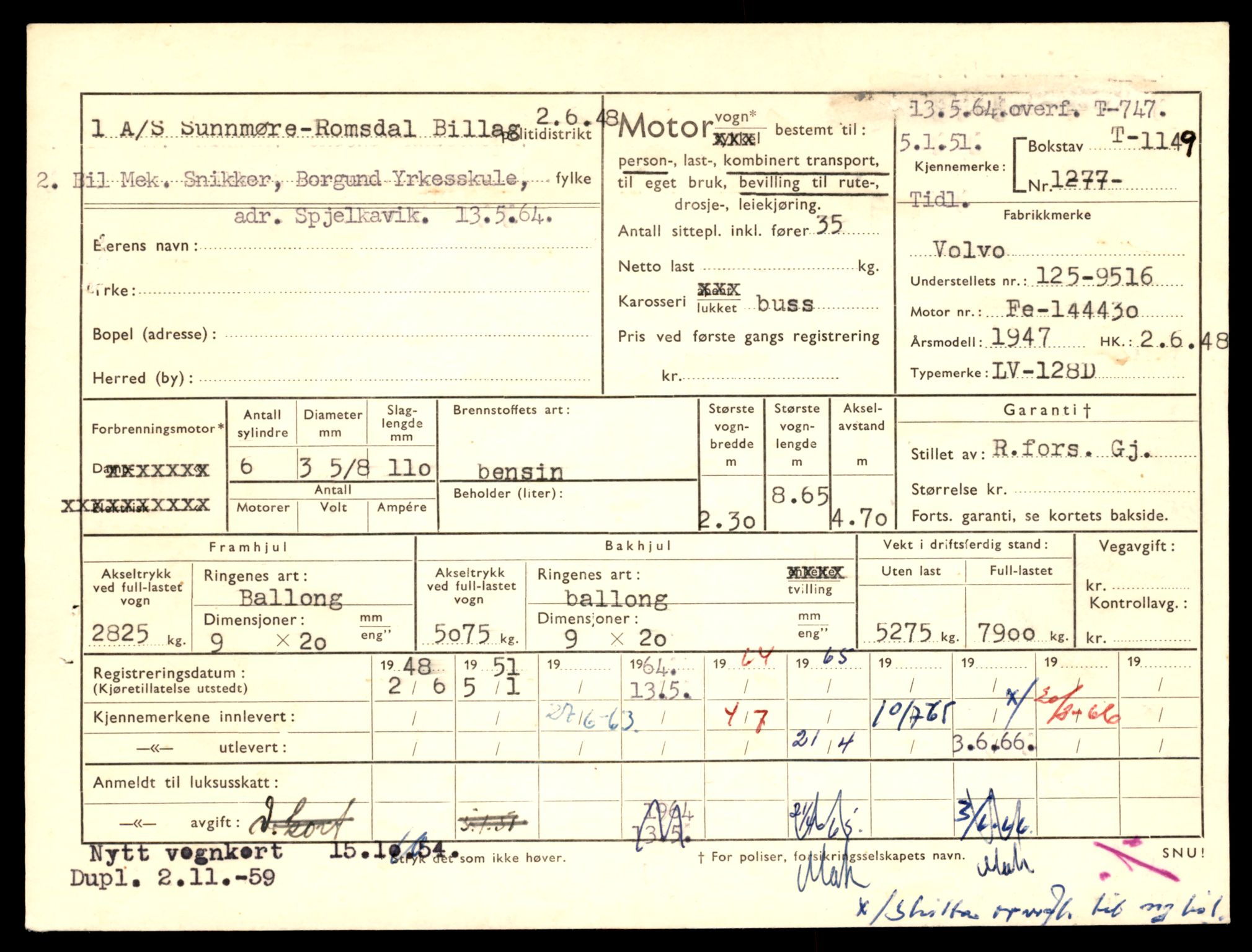 Møre og Romsdal vegkontor - Ålesund trafikkstasjon, AV/SAT-A-4099/F/Fe/L0008: Registreringskort for kjøretøy T 747 - T 894, 1927-1998, p. 3