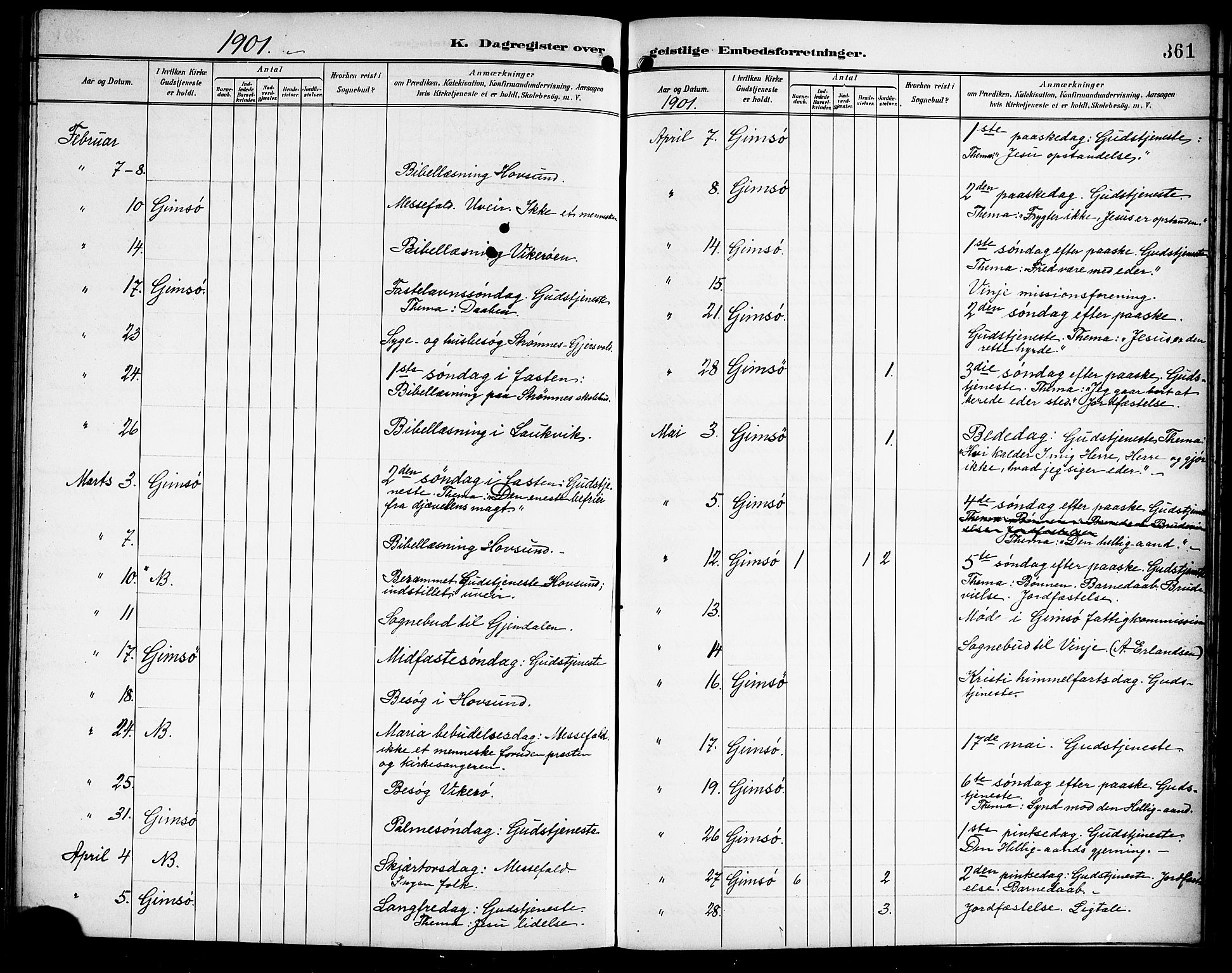 Ministerialprotokoller, klokkerbøker og fødselsregistre - Nordland, AV/SAT-A-1459/876/L1105: Parish register (copy) no. 876C04, 1896-1914, p. 361