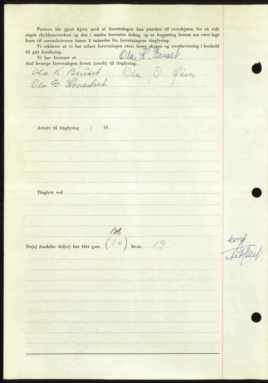 Nordmøre sorenskriveri, AV/SAT-A-4132/1/2/2Ca: Mortgage book no. A110, 1948-1949, Diary no: : 57/1949