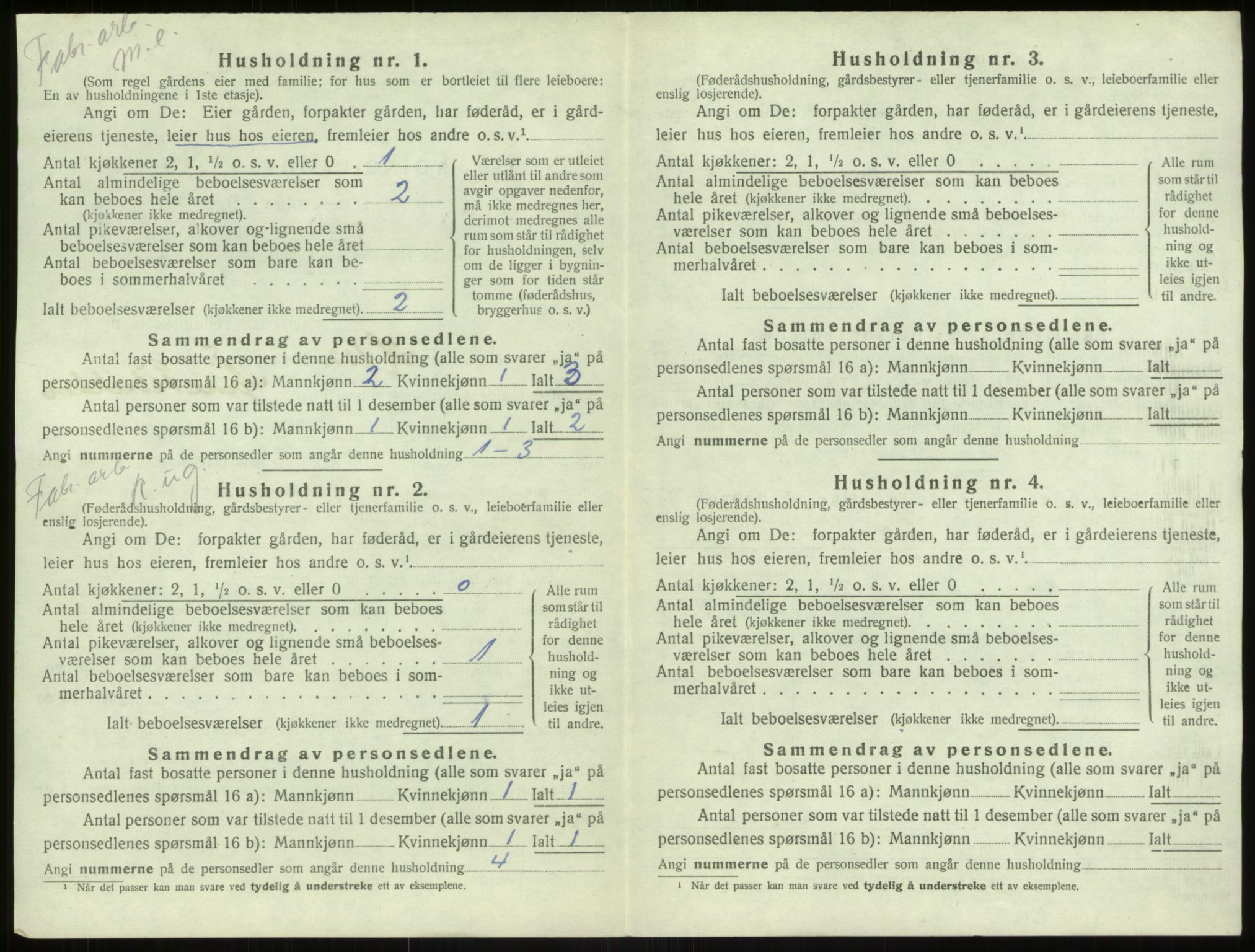 SAB, 1920 census for Haus, 1920, p. 1540