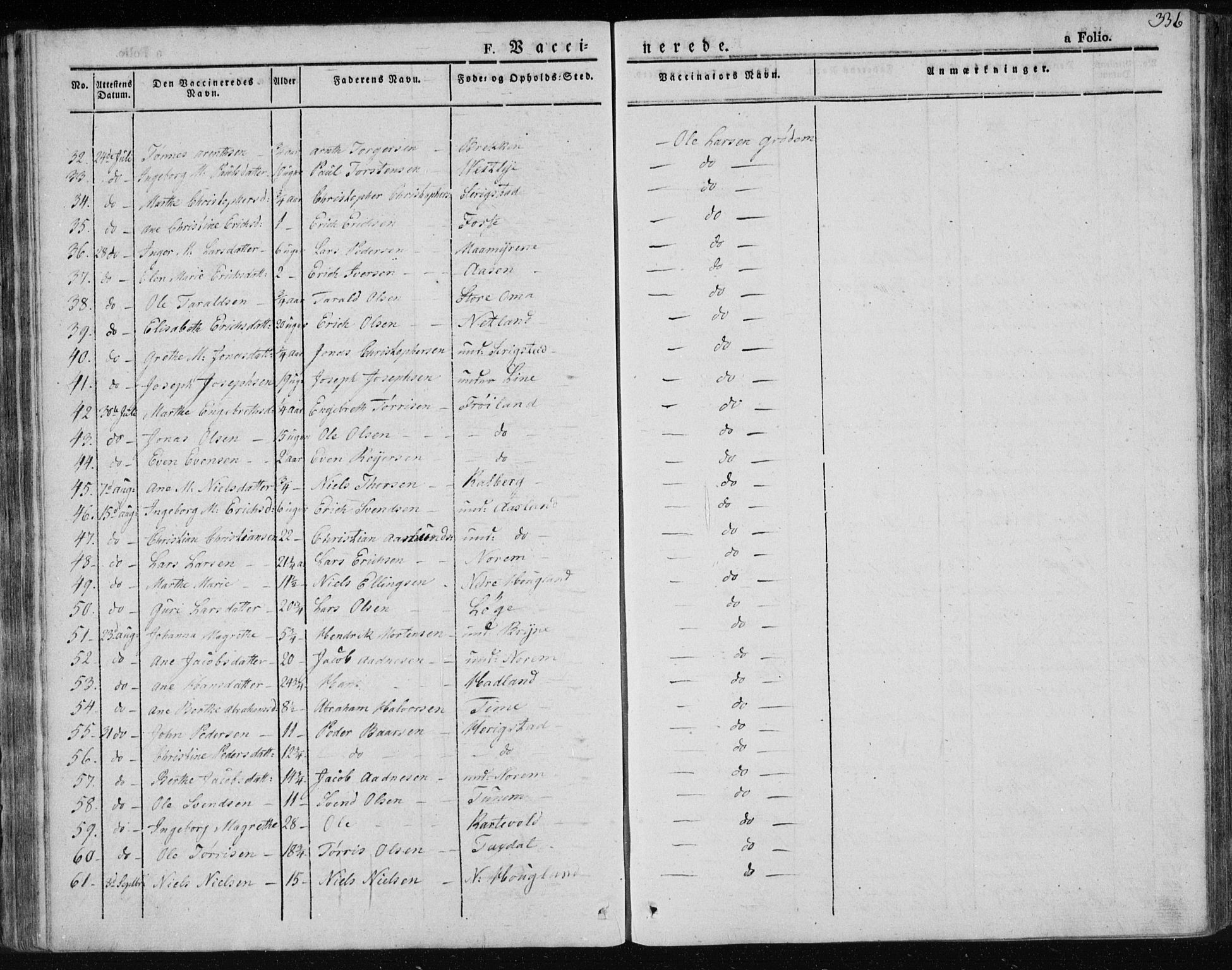 Lye sokneprestkontor, AV/SAST-A-101794/001/30BA/L0004: Parish register (official) no. A 4, 1826-1841, p. 336