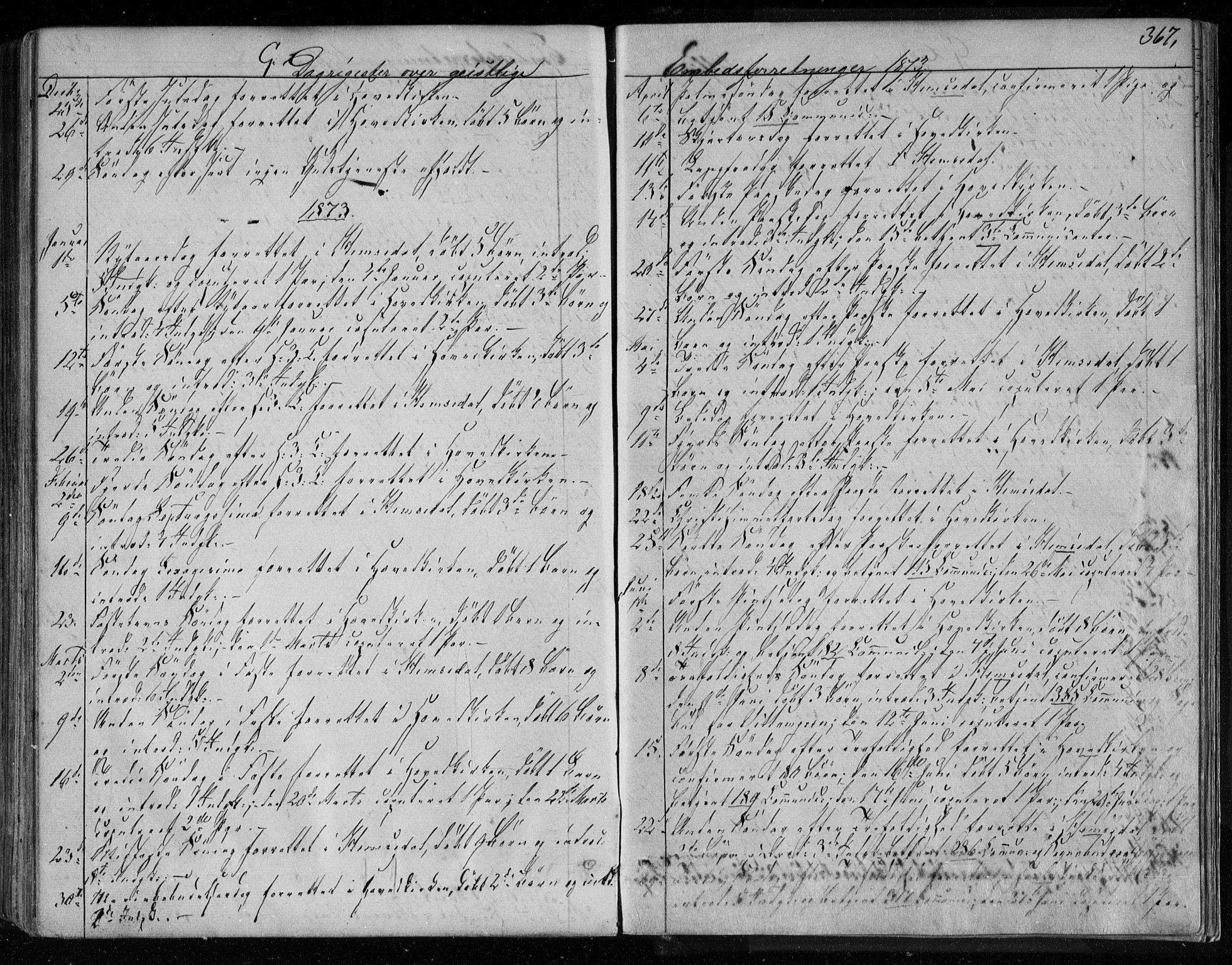 Gol kirkebøker, AV/SAKO-A-226/F/Fa/L0003: Parish register (official) no. I 3, 1863-1875, p. 367