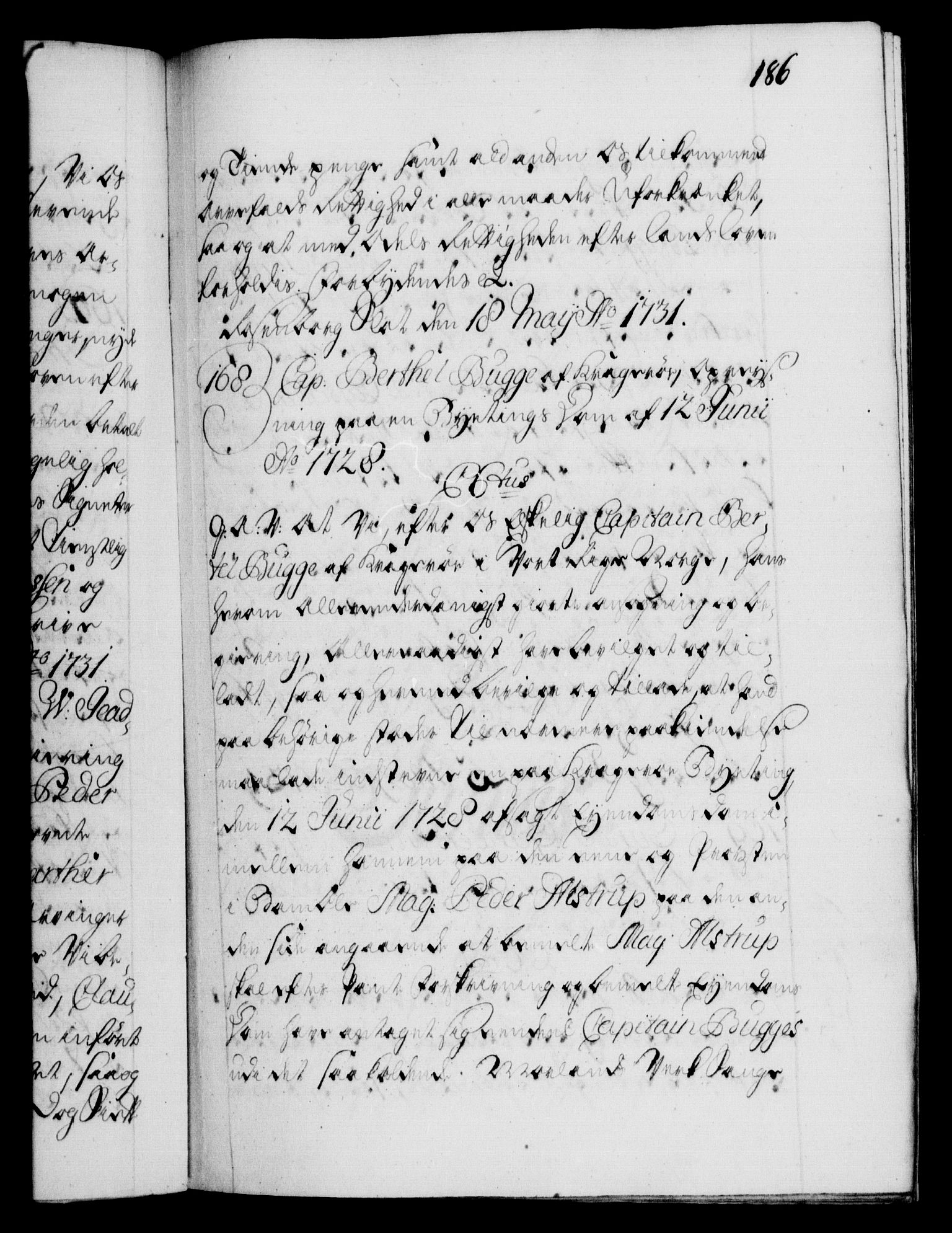 Danske Kanselli 1572-1799, AV/RA-EA-3023/F/Fc/Fca/Fcaa/L0027: Norske registre, 1730-1732, p. 186a