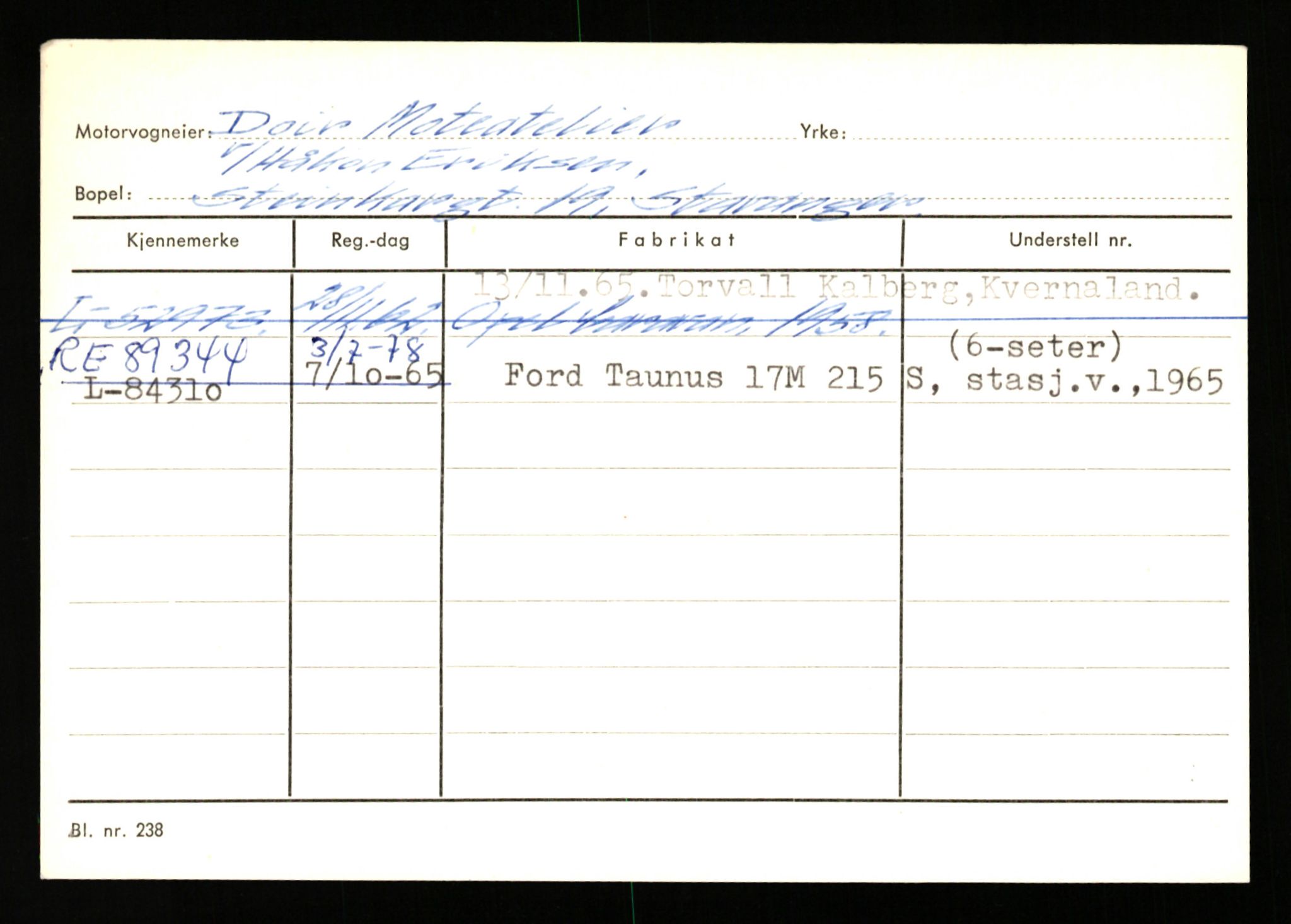 Stavanger trafikkstasjon, AV/SAST-A-101942/0/H/L0006: Dalva - Egersund, 1930-1971, p. 659