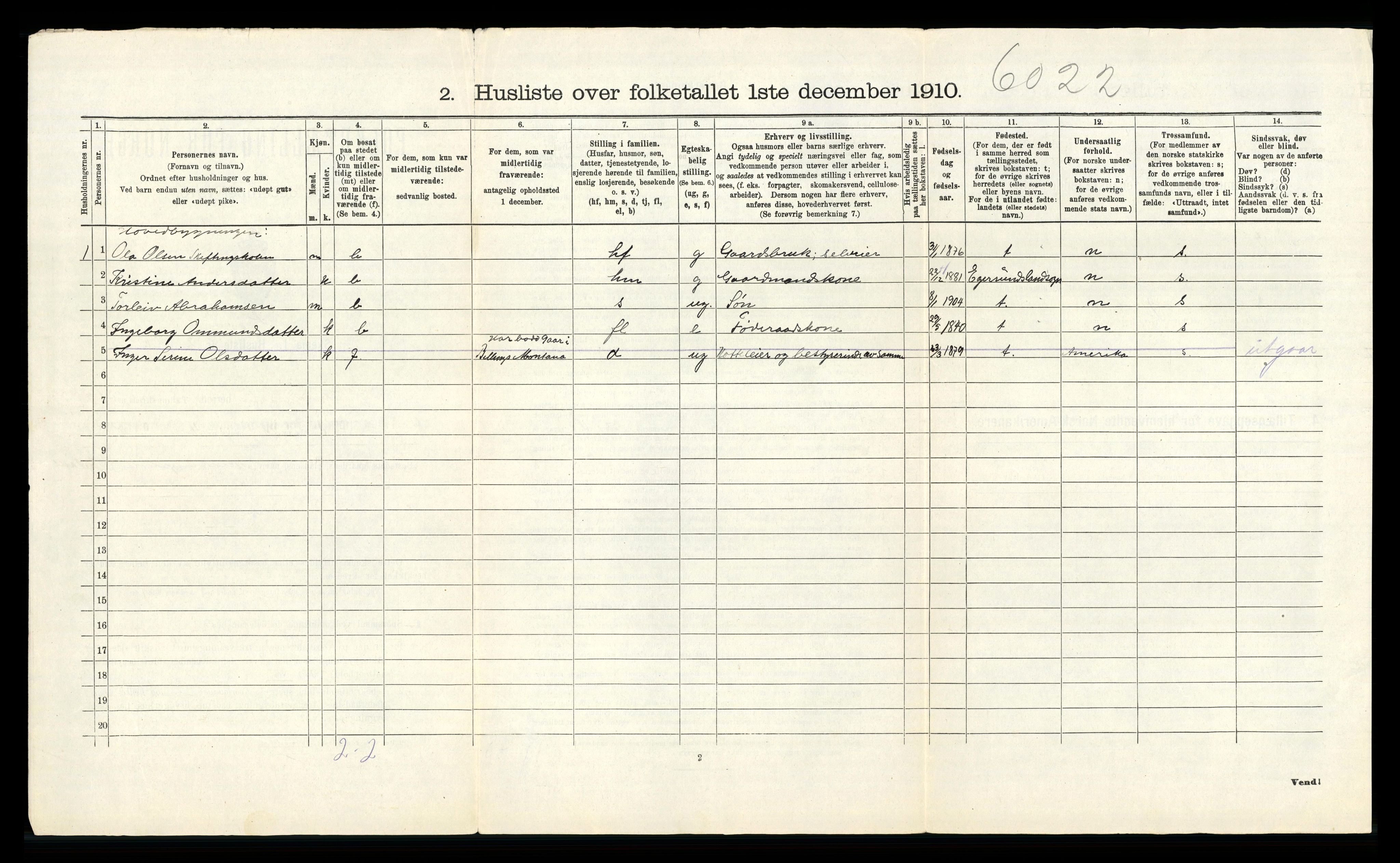 RA, 1910 census for Bjerkreim, 1910, p. 31