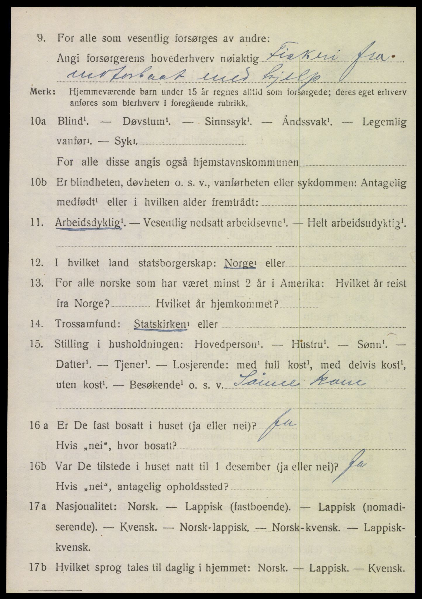 SAT, 1920 census for Rødøy, 1920, p. 1595