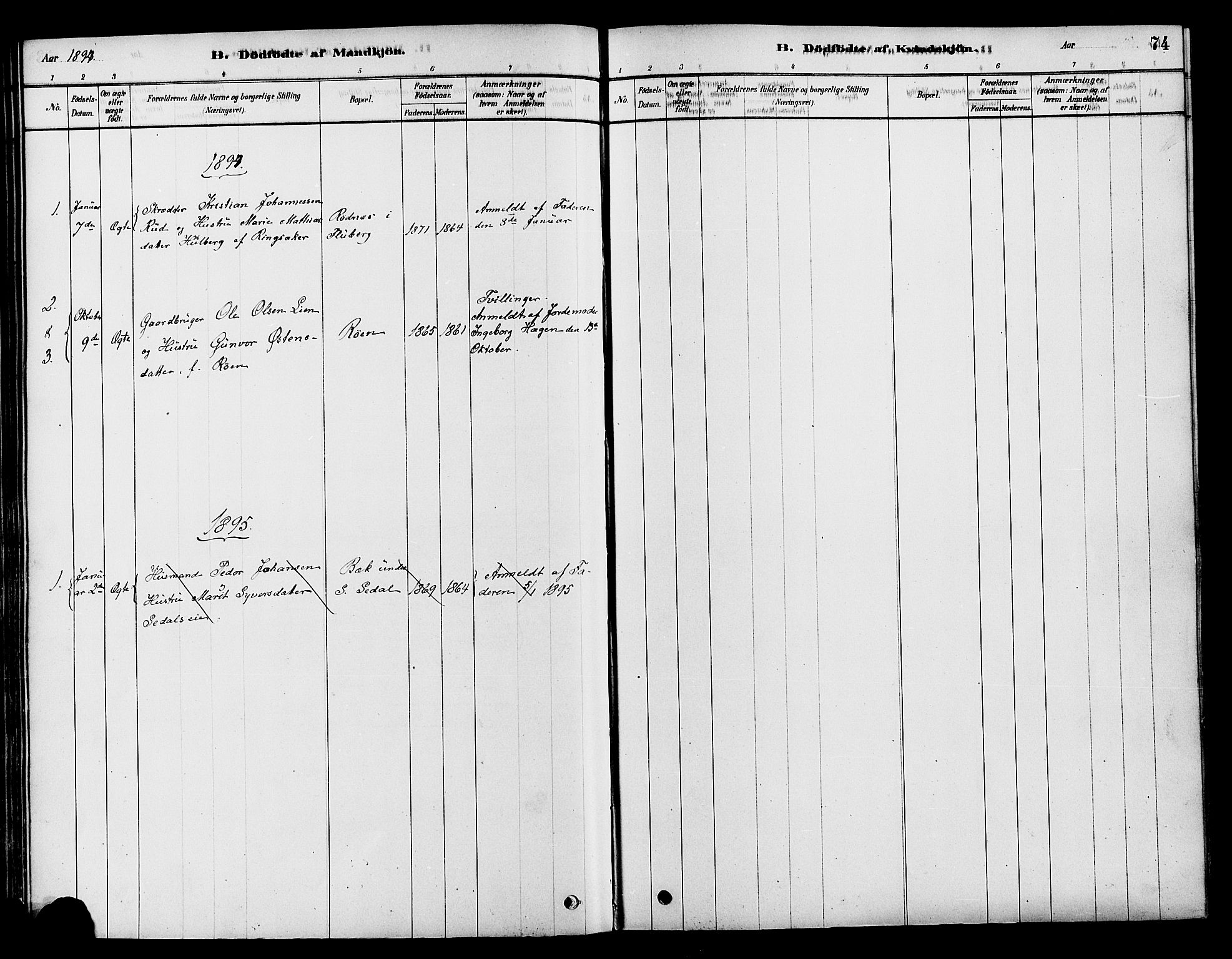 Søndre Land prestekontor, AV/SAH-PREST-122/K/L0002: Parish register (official) no. 2, 1878-1894, p. 74