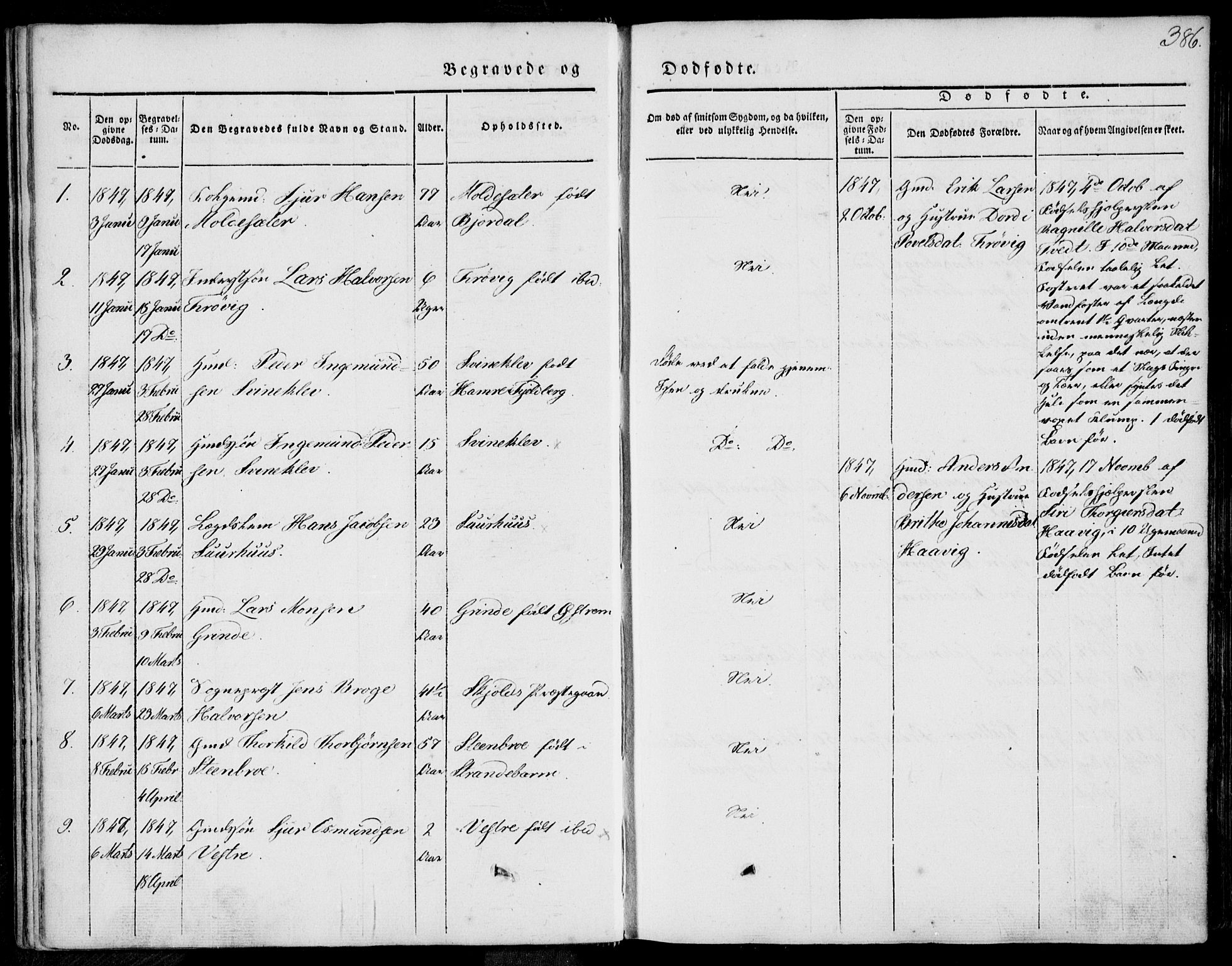Skjold sokneprestkontor, SAST/A-101847/H/Ha/Haa/L0006: Parish register (official) no. A 6.2, 1835-1858, p. 386