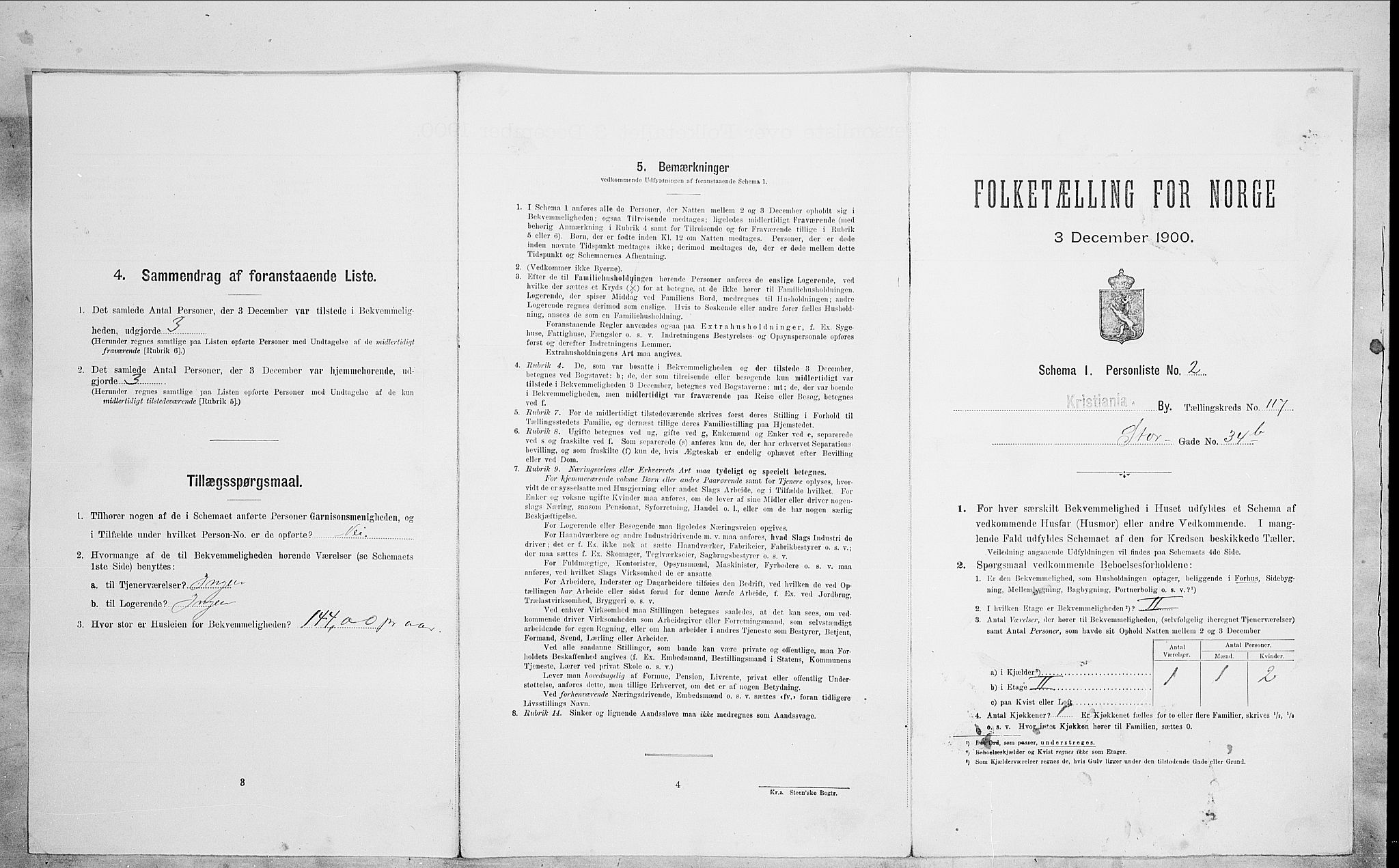 SAO, 1900 census for Kristiania, 1900, p. 92432