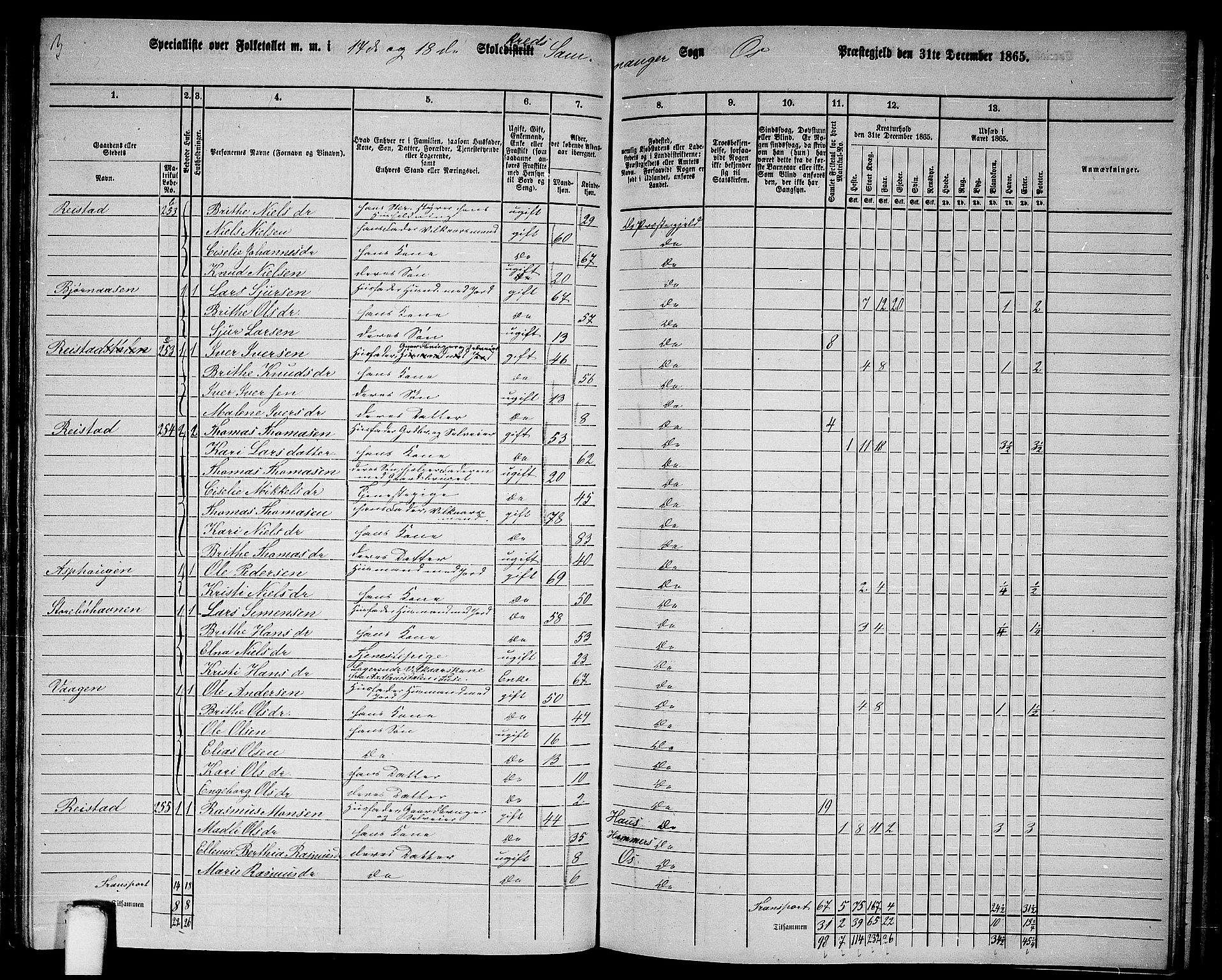 RA, 1865 census for Os, 1865, p. 114