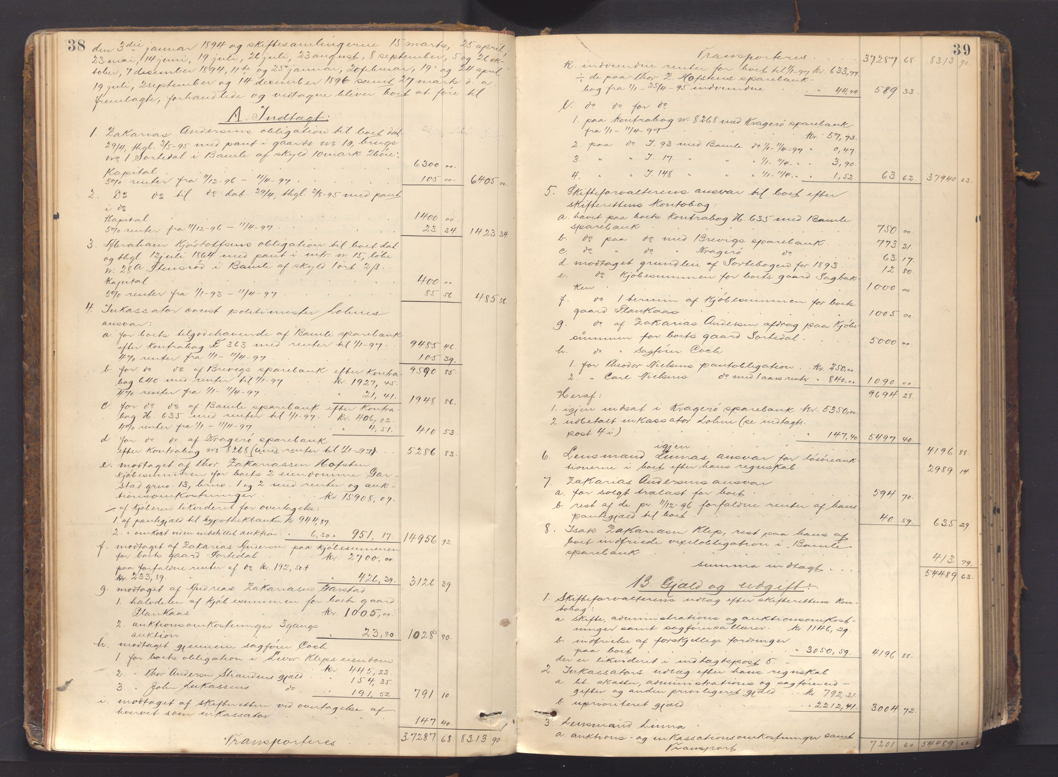 Kragerø sorenskriveri, AV/SAKO-A-65/H/Hf/Hfb/L0001: Skifteutlodningsprotokoll, 1896-1911, p. 38-39