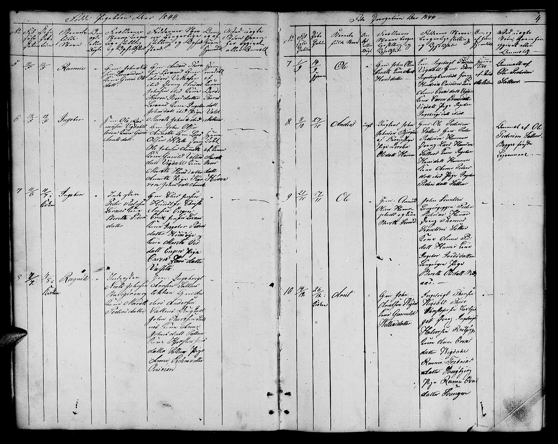 Ministerialprotokoller, klokkerbøker og fødselsregistre - Sør-Trøndelag, AV/SAT-A-1456/666/L0789: Parish register (copy) no. 666C02, 1843-1847, p. 4