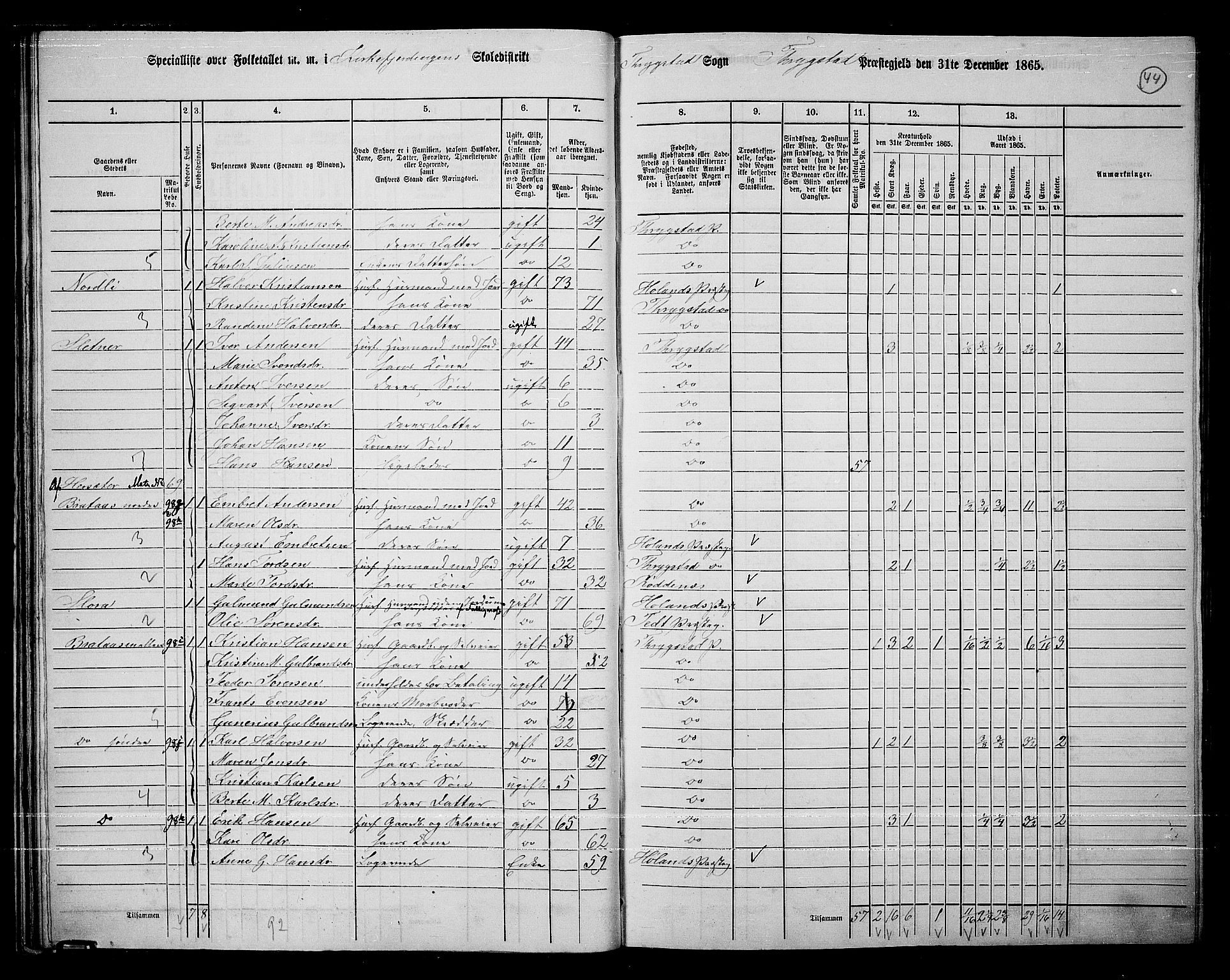 RA, 1865 census for Trøgstad, 1865, p. 43