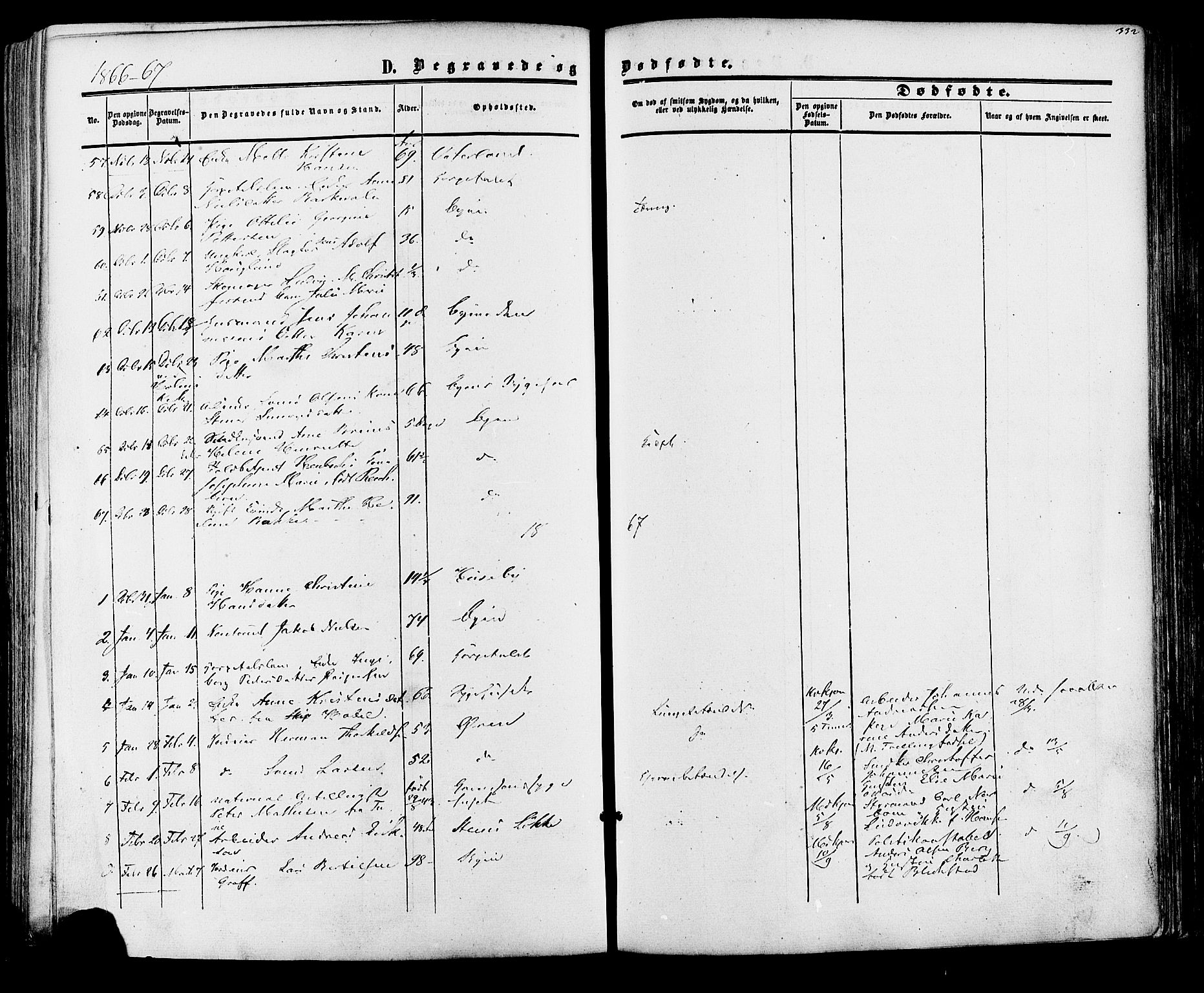Fredrikstad prestekontor Kirkebøker, SAO/A-11082/F/Fa/L0006: Parish register (official) no. 6, 1857-1878, p. 332