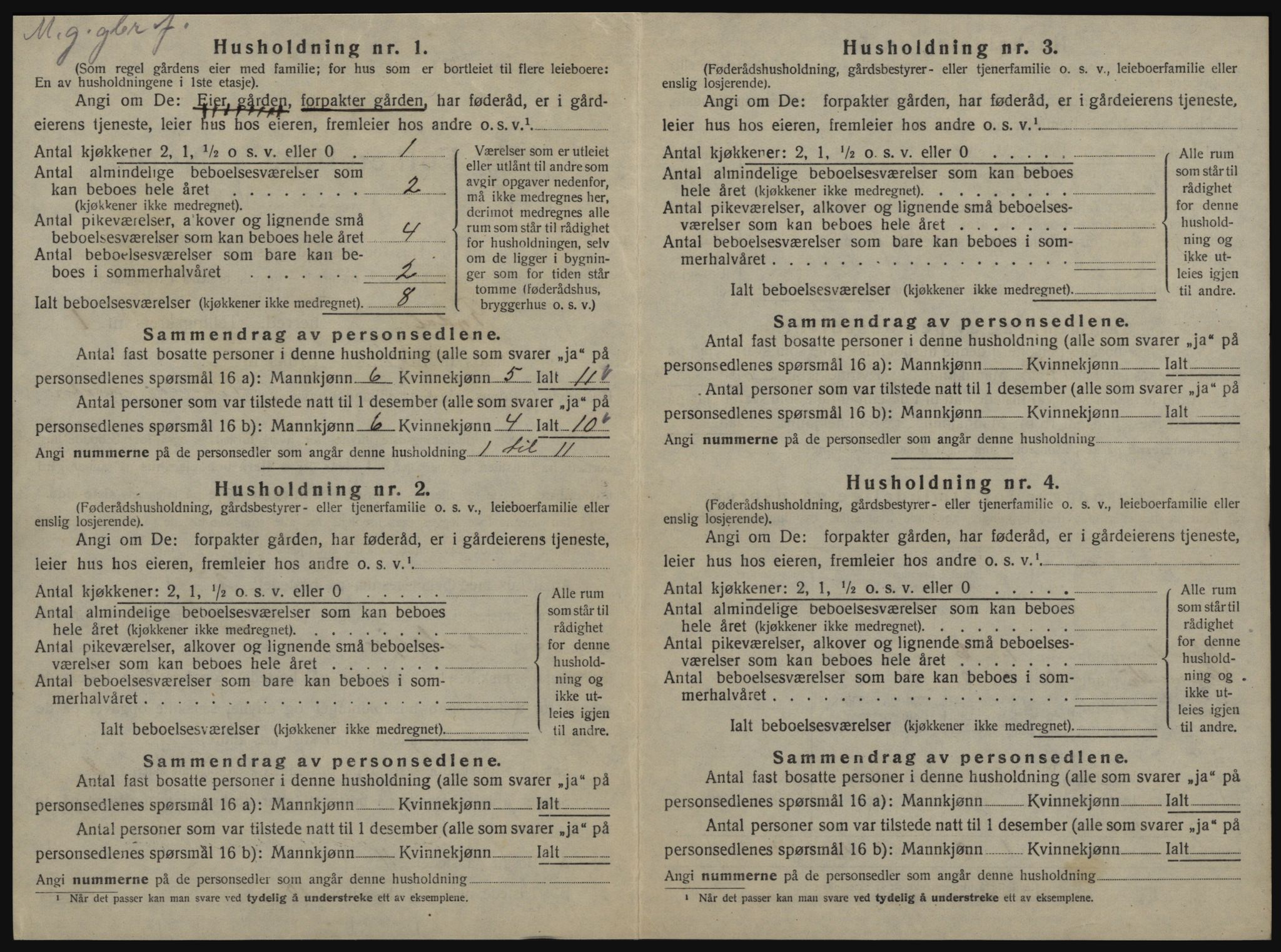 SAT, 1920 census for Tydal, 1920, p. 26