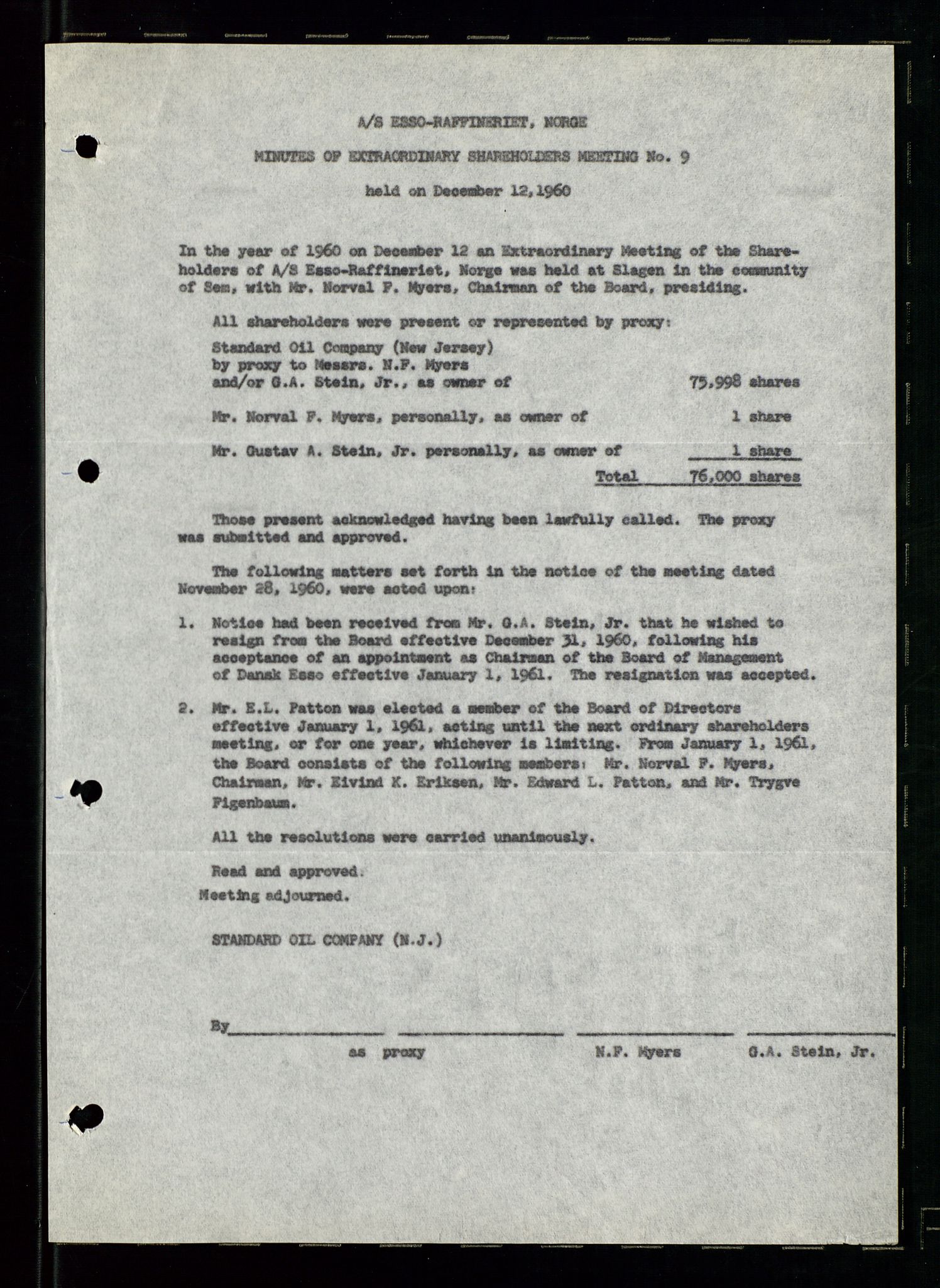 PA 1537 - A/S Essoraffineriet Norge, AV/SAST-A-101957/A/Aa/L0002/0001: Styremøter / Shareholder meetings, Board meeting minutes, 1957-1961, p. 4