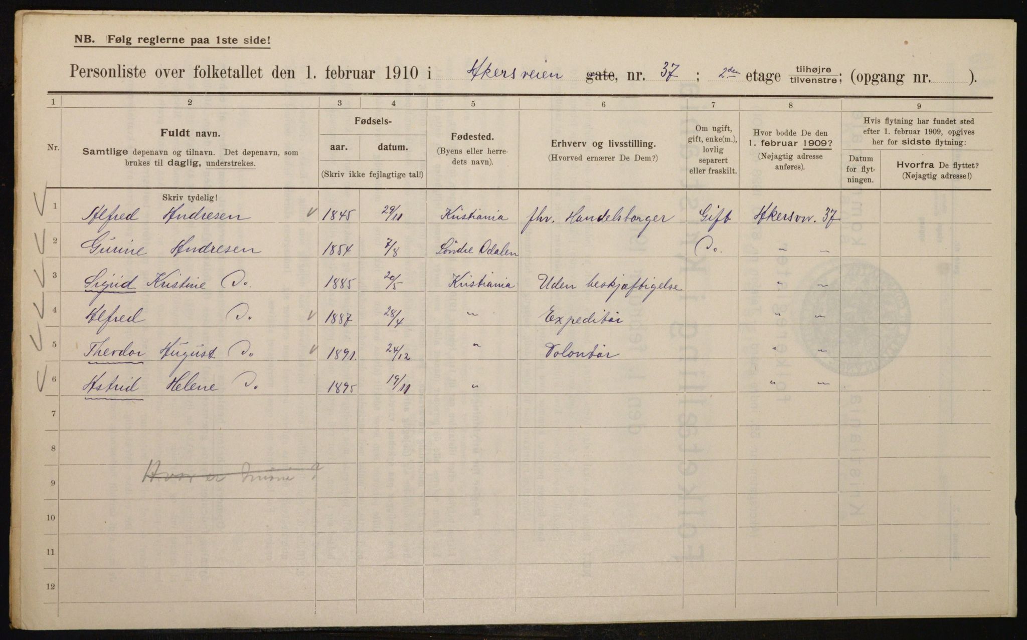 OBA, Municipal Census 1910 for Kristiania, 1910, p. 992