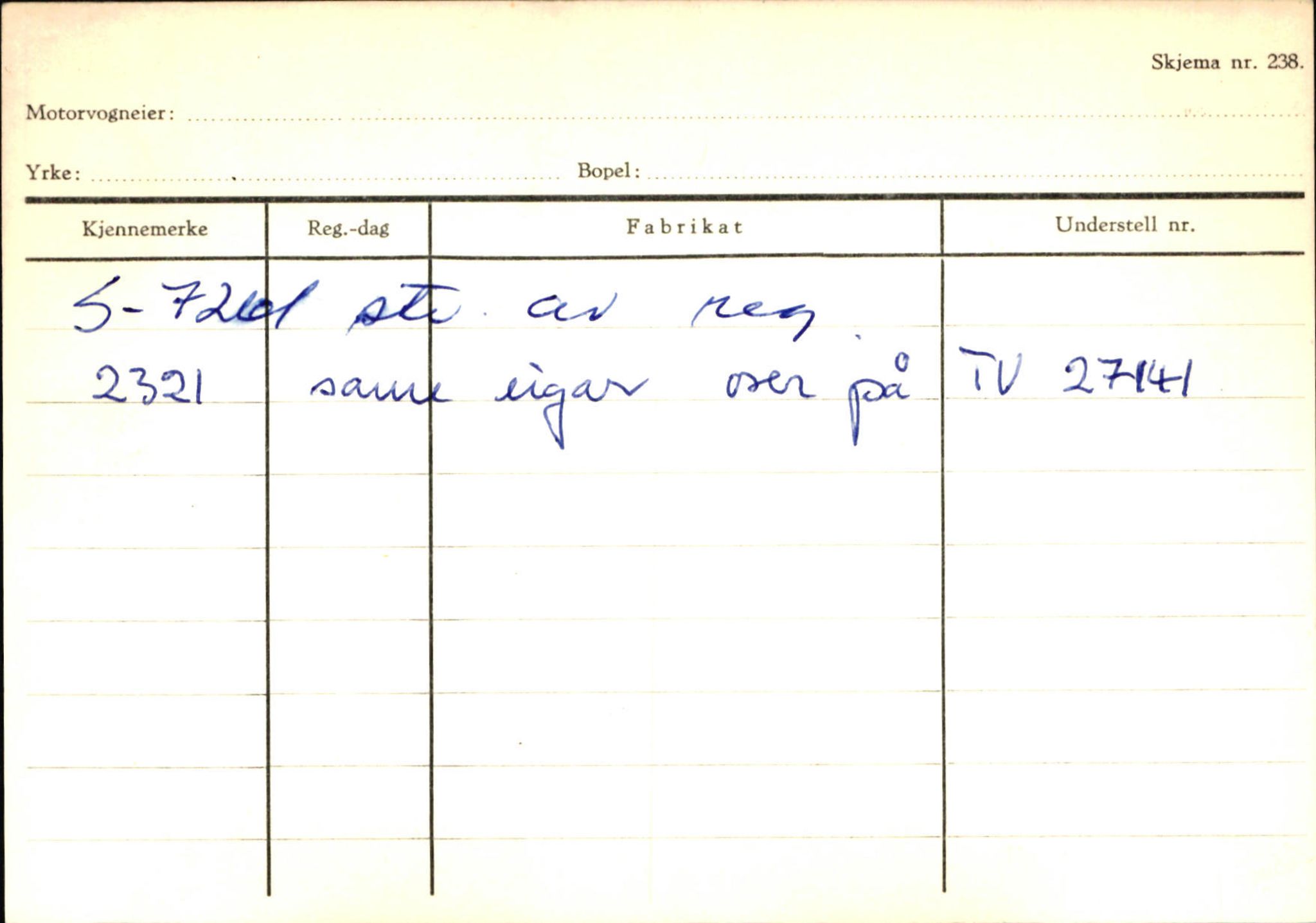 Statens vegvesen, Sogn og Fjordane vegkontor, SAB/A-5301/4/F/L0144: Registerkort Vågsøy A-R, 1945-1975, p. 226