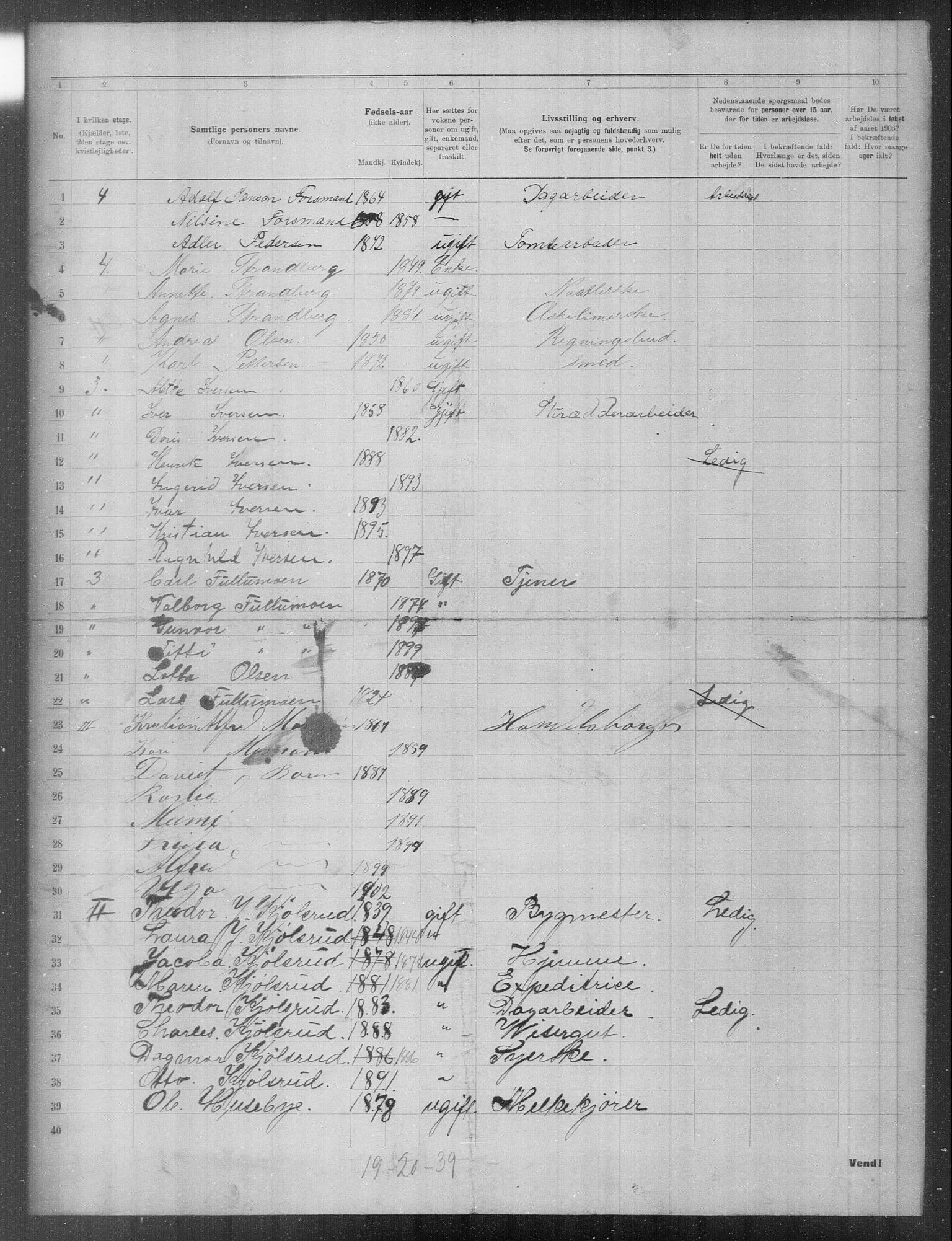 OBA, Municipal Census 1903 for Kristiania, 1903, p. 11821