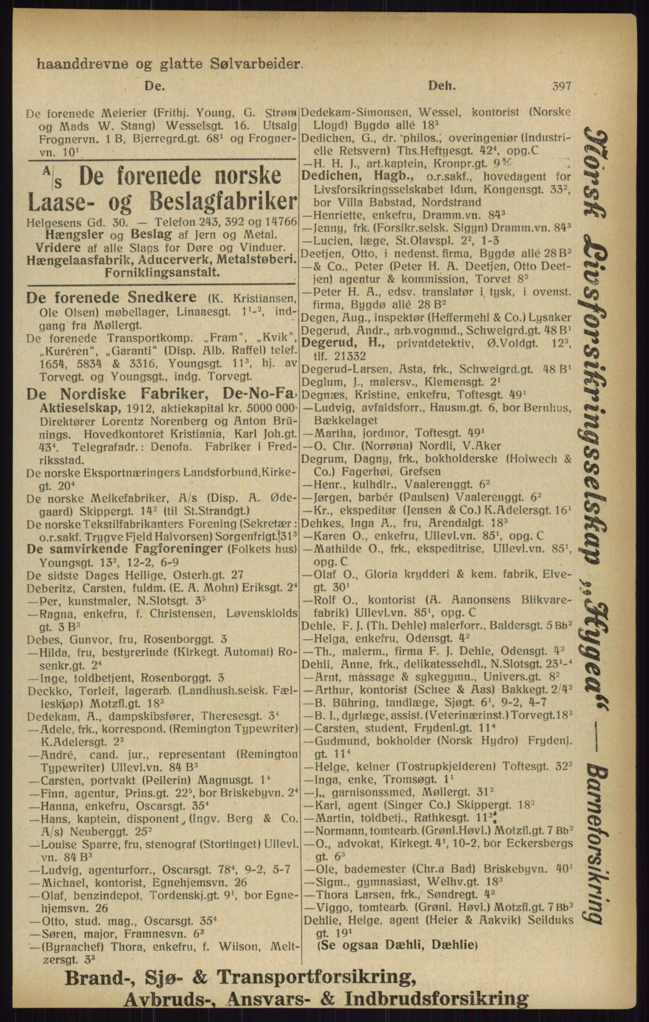 Kristiania/Oslo adressebok, PUBL/-, 1916, p. 397