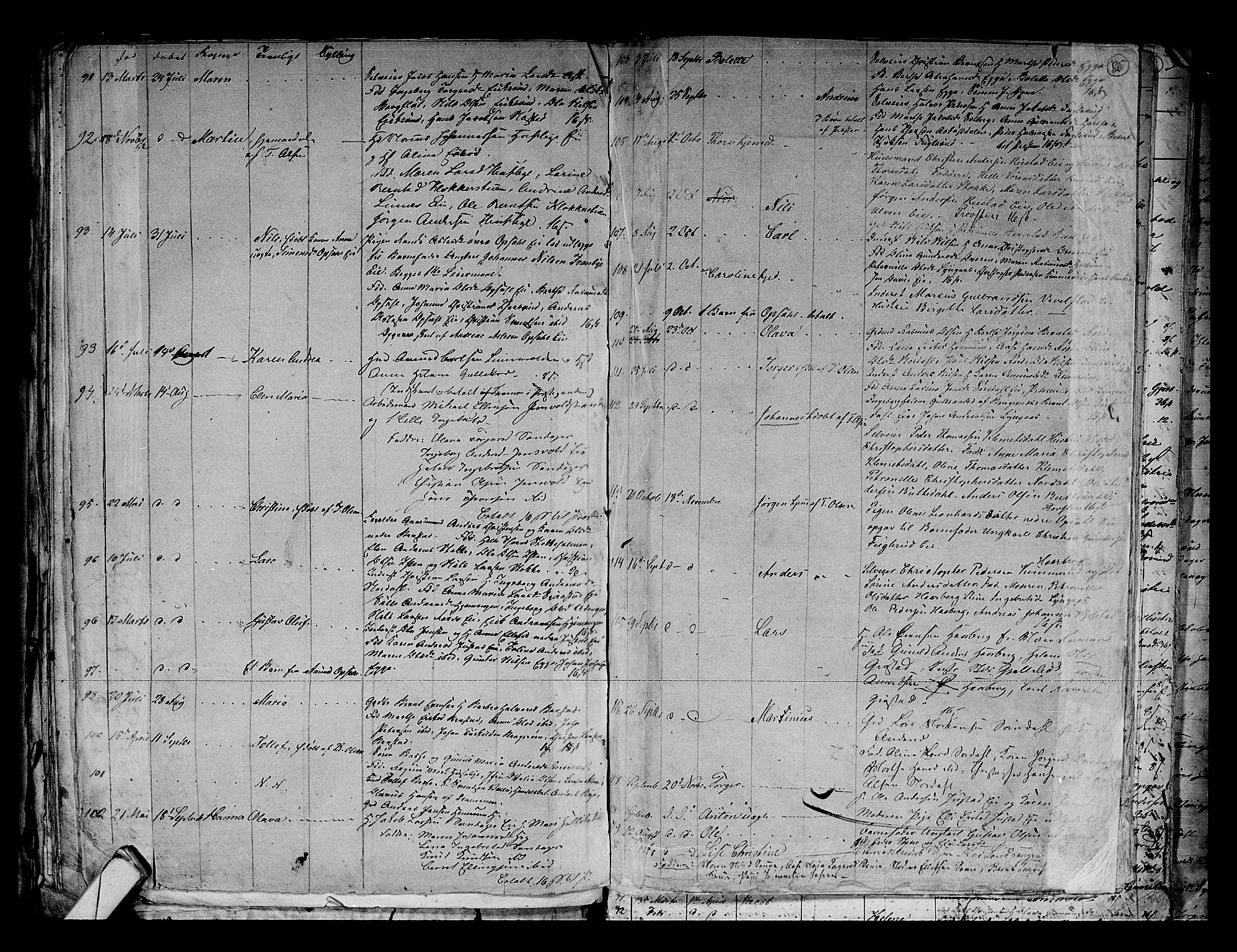Lier kirkebøker, AV/SAKO-A-230/G/Ga/L0002: Parish register (copy) no. I 2, 1841-1862, p. 85
