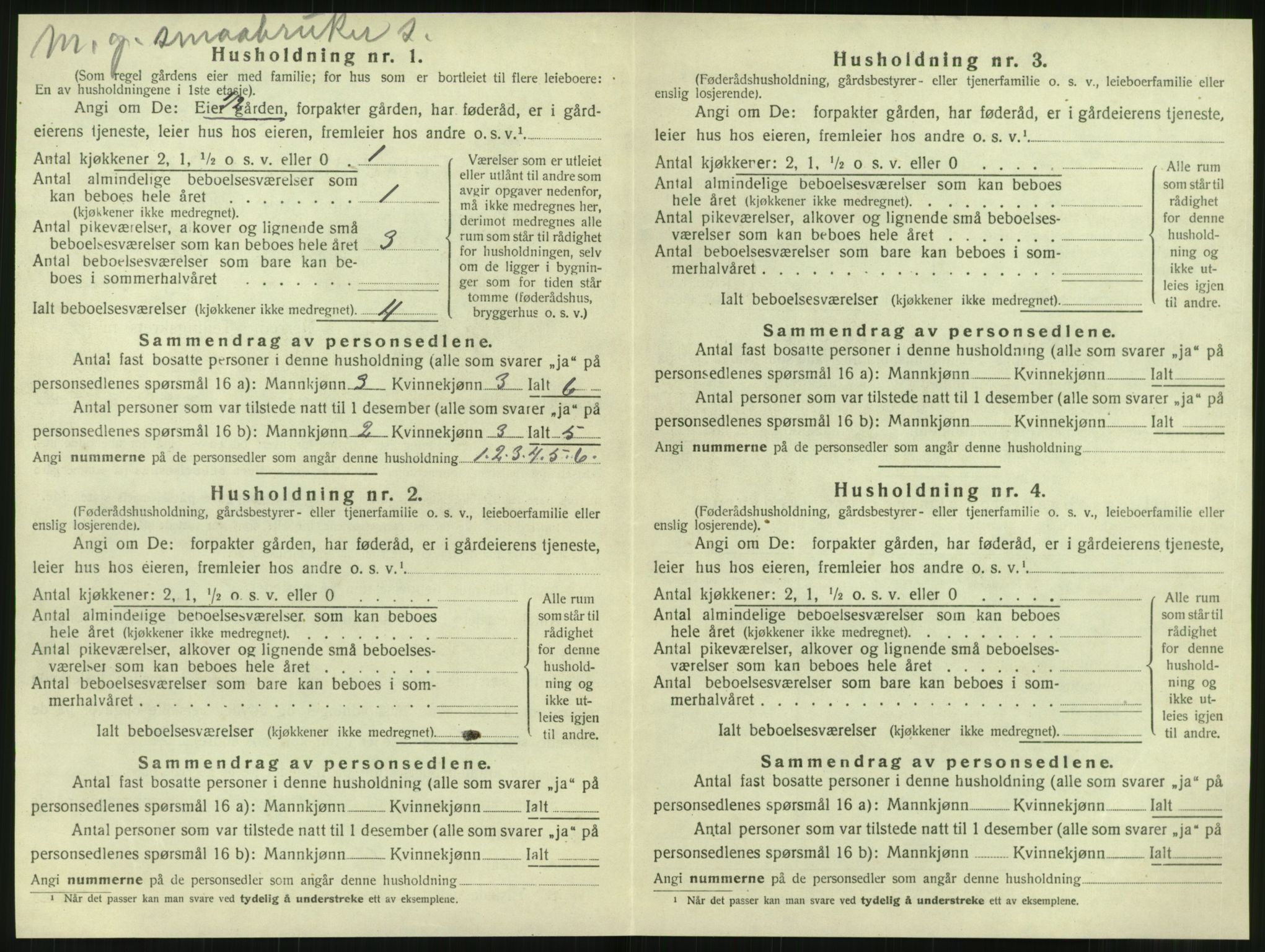 SAT, 1920 census for Tjøtta, 1920, p. 190