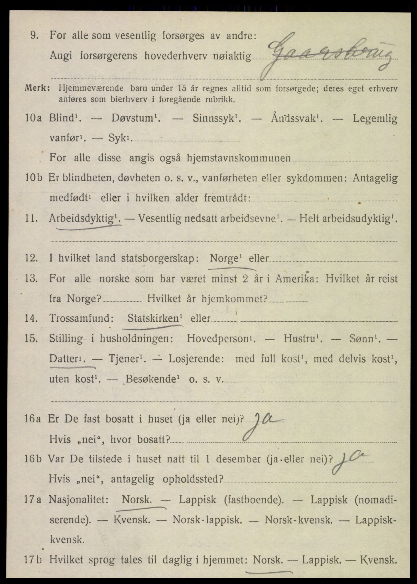 SAT, 1920 census for Leirfjord, 1920, p. 2936