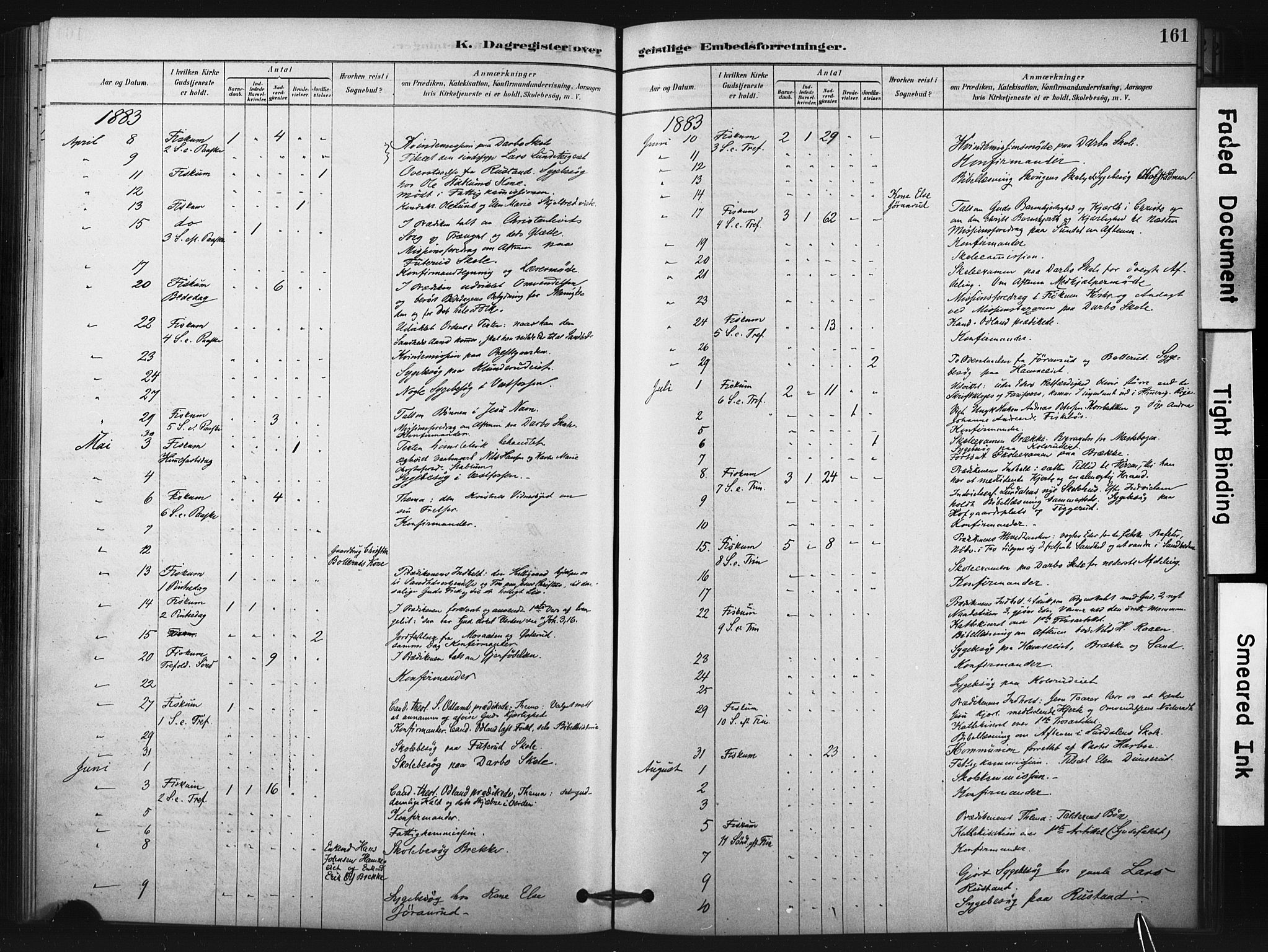 Fiskum kirkebøker, SAKO/A-15/F/Fa/L0002: Parish register (official) no. 2, 1878-1890, p. 161