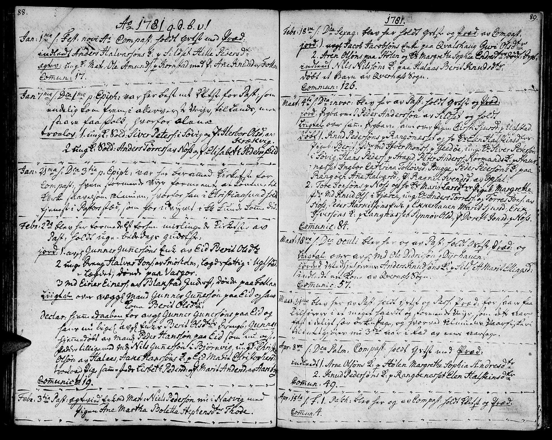 Ministerialprotokoller, klokkerbøker og fødselsregistre - Møre og Romsdal, AV/SAT-A-1454/570/L0829: Parish register (official) no. 570A03, 1769-1788, p. 88-89