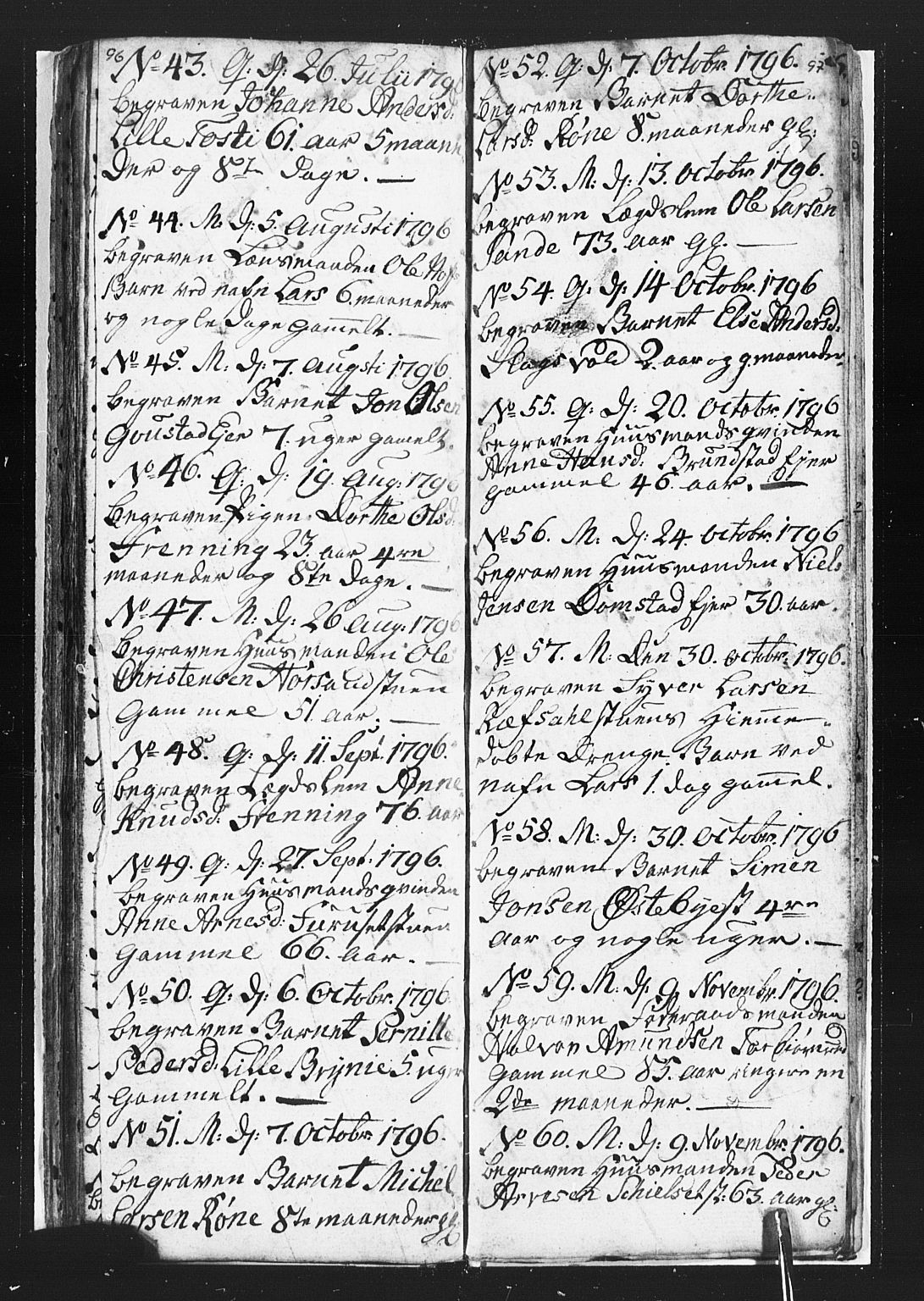 Romedal prestekontor, SAH/PREST-004/L/L0002: Parish register (copy) no. 2, 1795-1800, p. 96-97