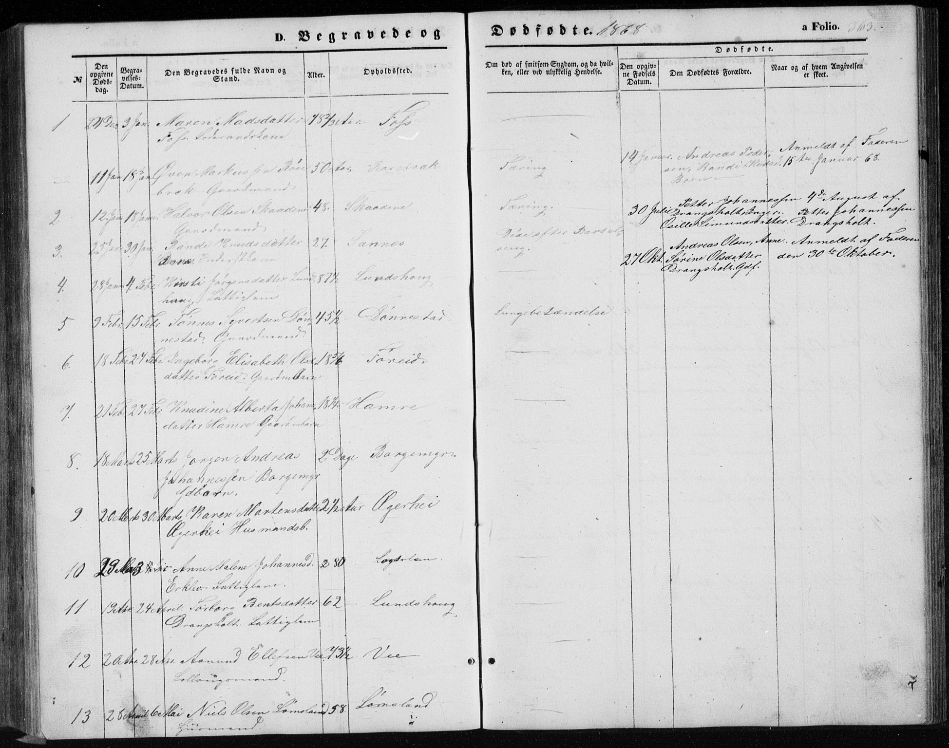 Tveit sokneprestkontor, AV/SAK-1111-0043/F/Fb/L0003: Parish register (copy) no. B 3, 1854-1886, p. 363