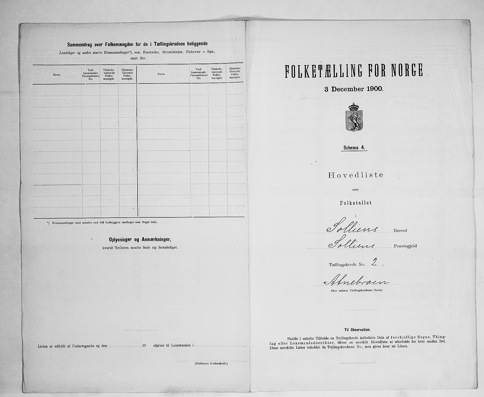 SAH, 1900 census for Sollia, 1900, p. 10