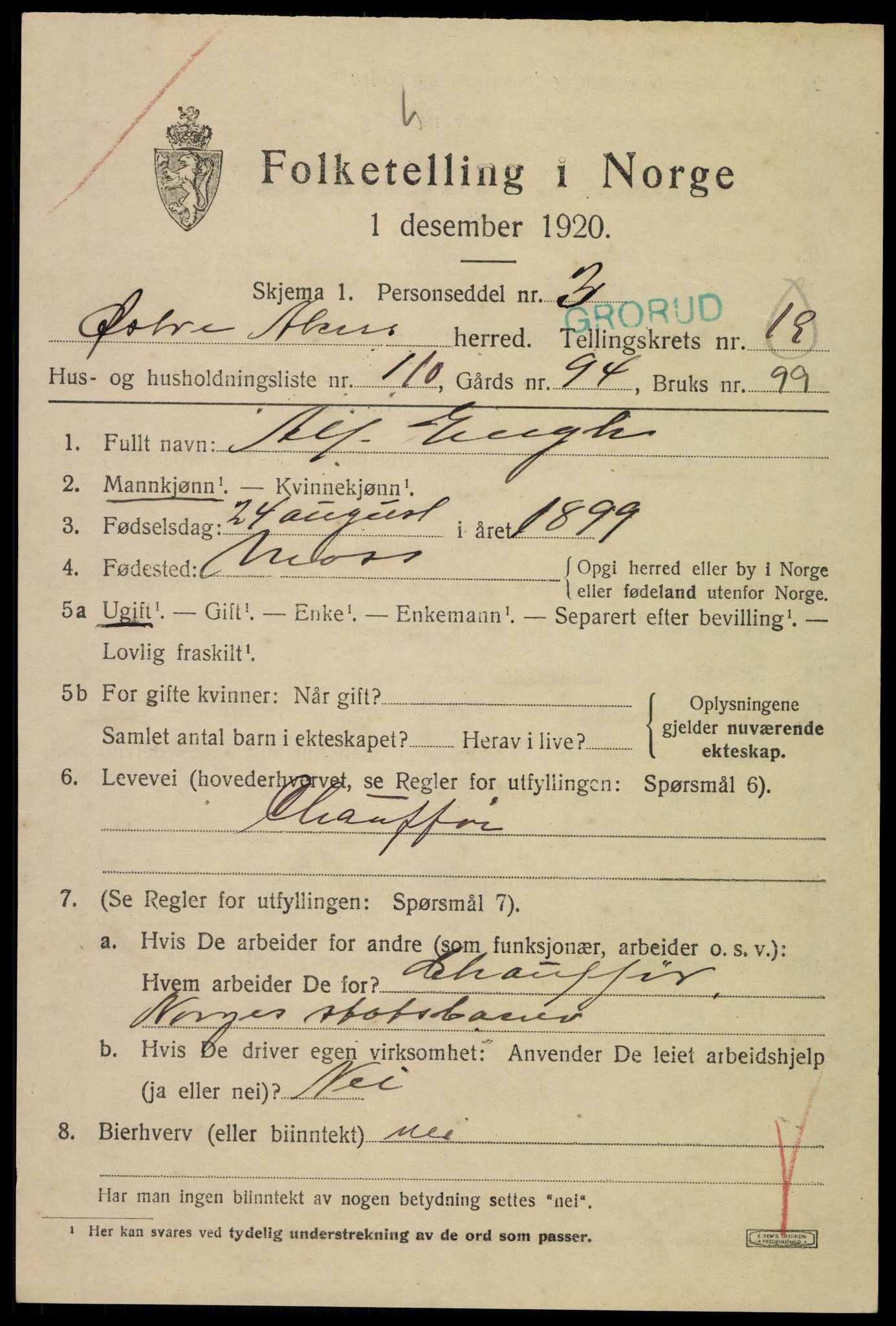 SAO, 1920 census for Aker, 1920, p. 119204