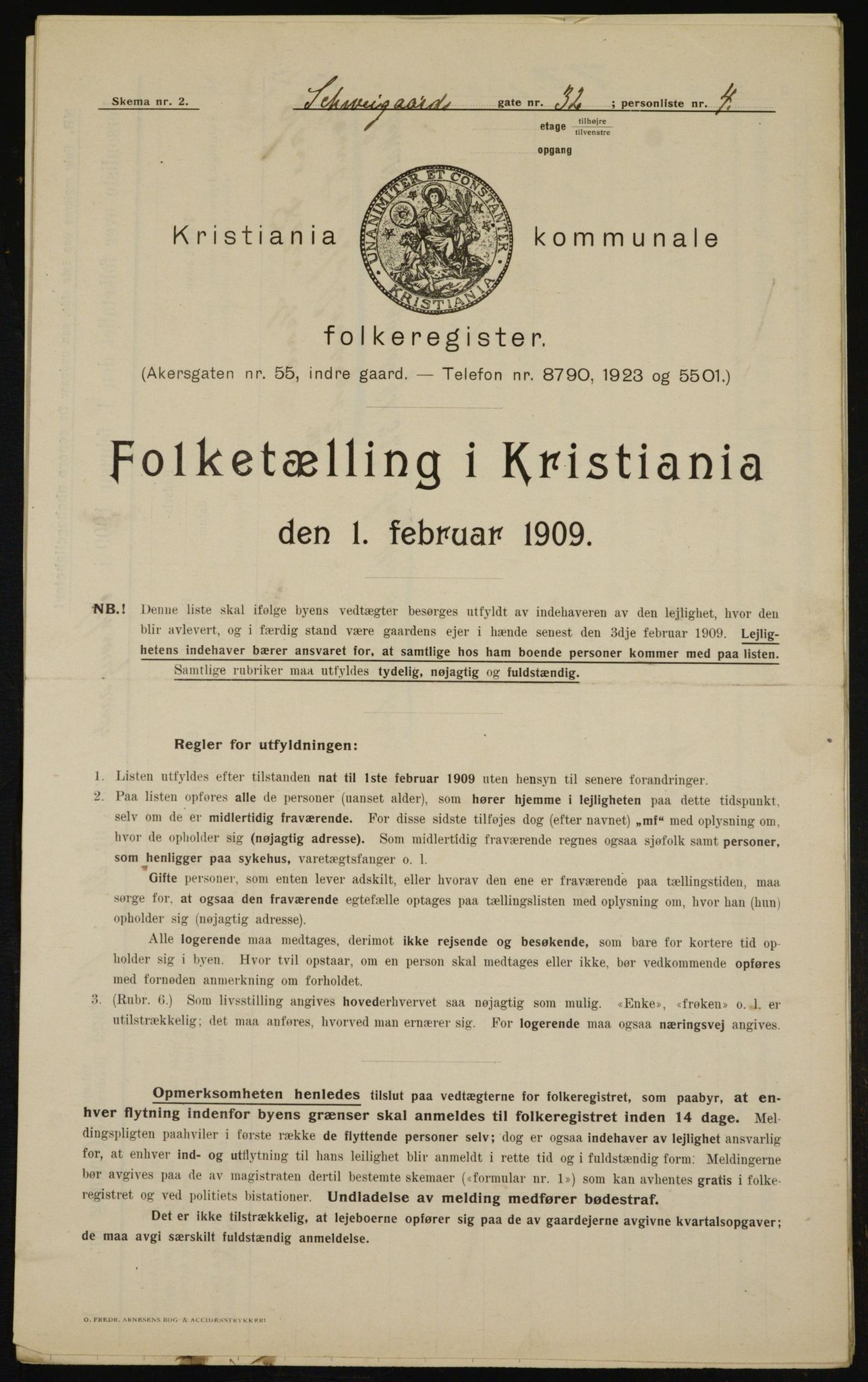 OBA, Municipal Census 1909 for Kristiania, 1909, p. 82534