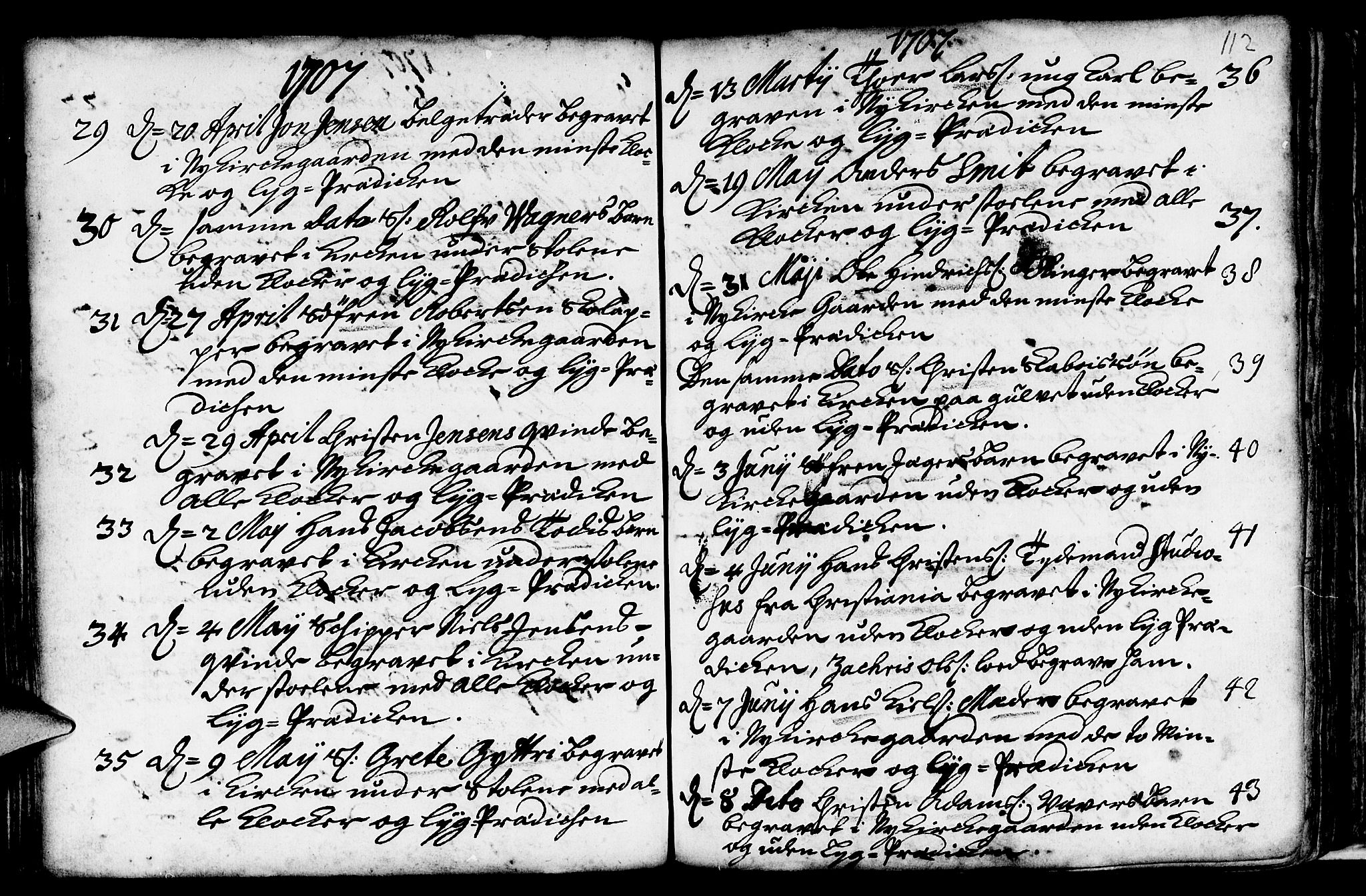 Nykirken Sokneprestembete, SAB/A-77101/H/Haa/L0009: Parish register (official) no. A 9, 1689-1759, p. 112