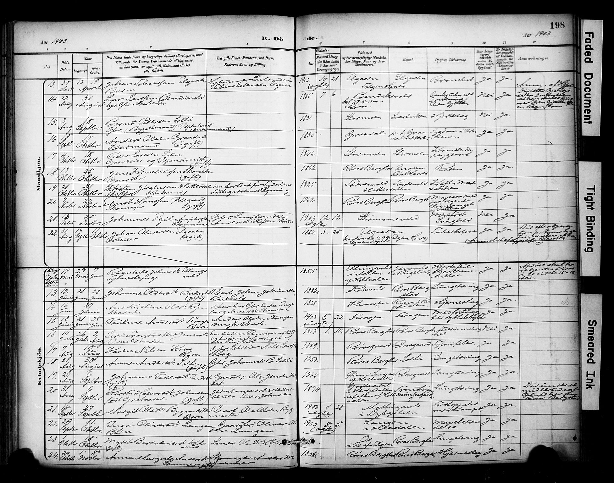 Ministerialprotokoller, klokkerbøker og fødselsregistre - Sør-Trøndelag, SAT/A-1456/681/L0936: Parish register (official) no. 681A14, 1899-1908, p. 198