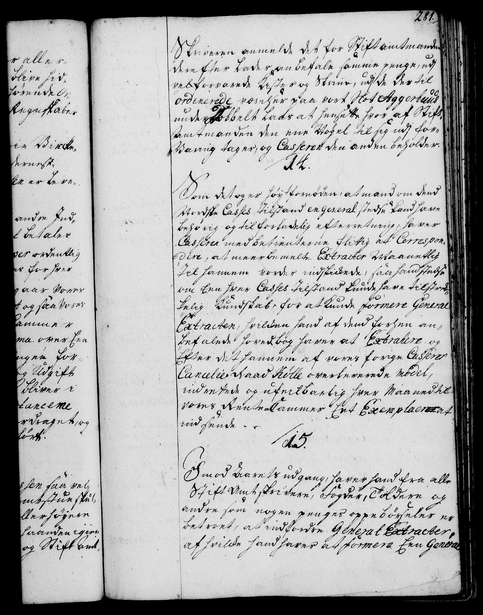 Rentekammeret, Kammerkanselliet, RA/EA-3111/G/Gg/Ggi/L0002: Norsk instruksjonsprotokoll med register (merket RK 53.35), 1729-1751, p. 281