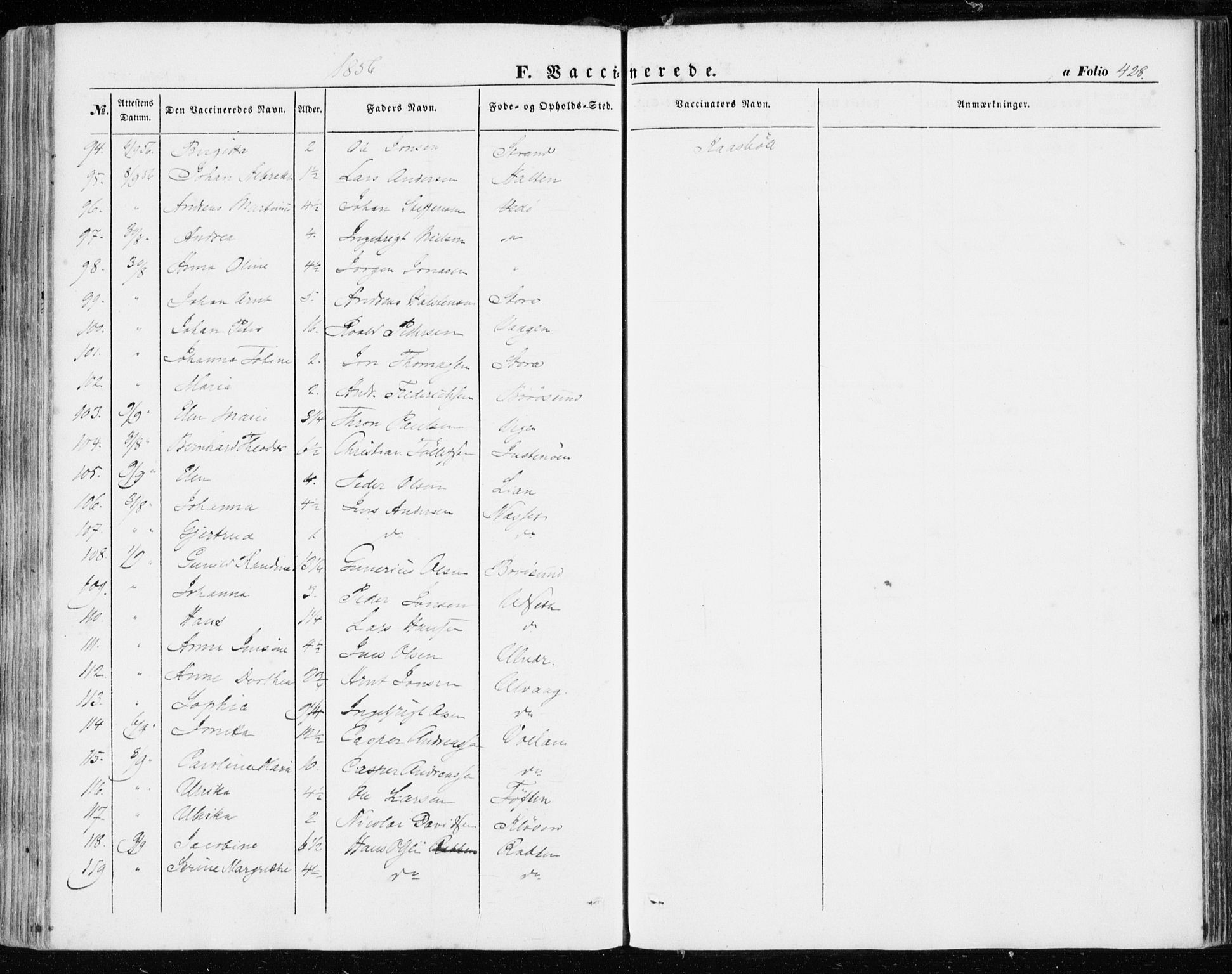 Ministerialprotokoller, klokkerbøker og fødselsregistre - Sør-Trøndelag, AV/SAT-A-1456/634/L0530: Parish register (official) no. 634A06, 1852-1860, p. 428