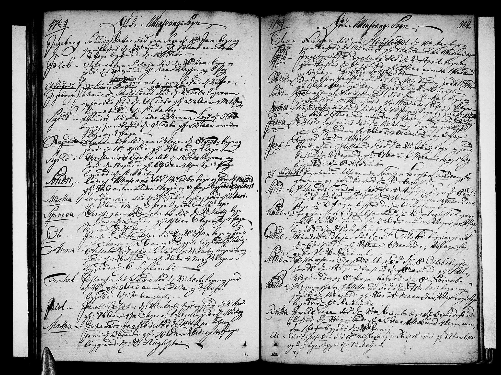 Ullensvang sokneprestembete, AV/SAB-A-78701/H/Haa: Parish register (official) no. A 7 /1, 1788-1804, p. 503-504