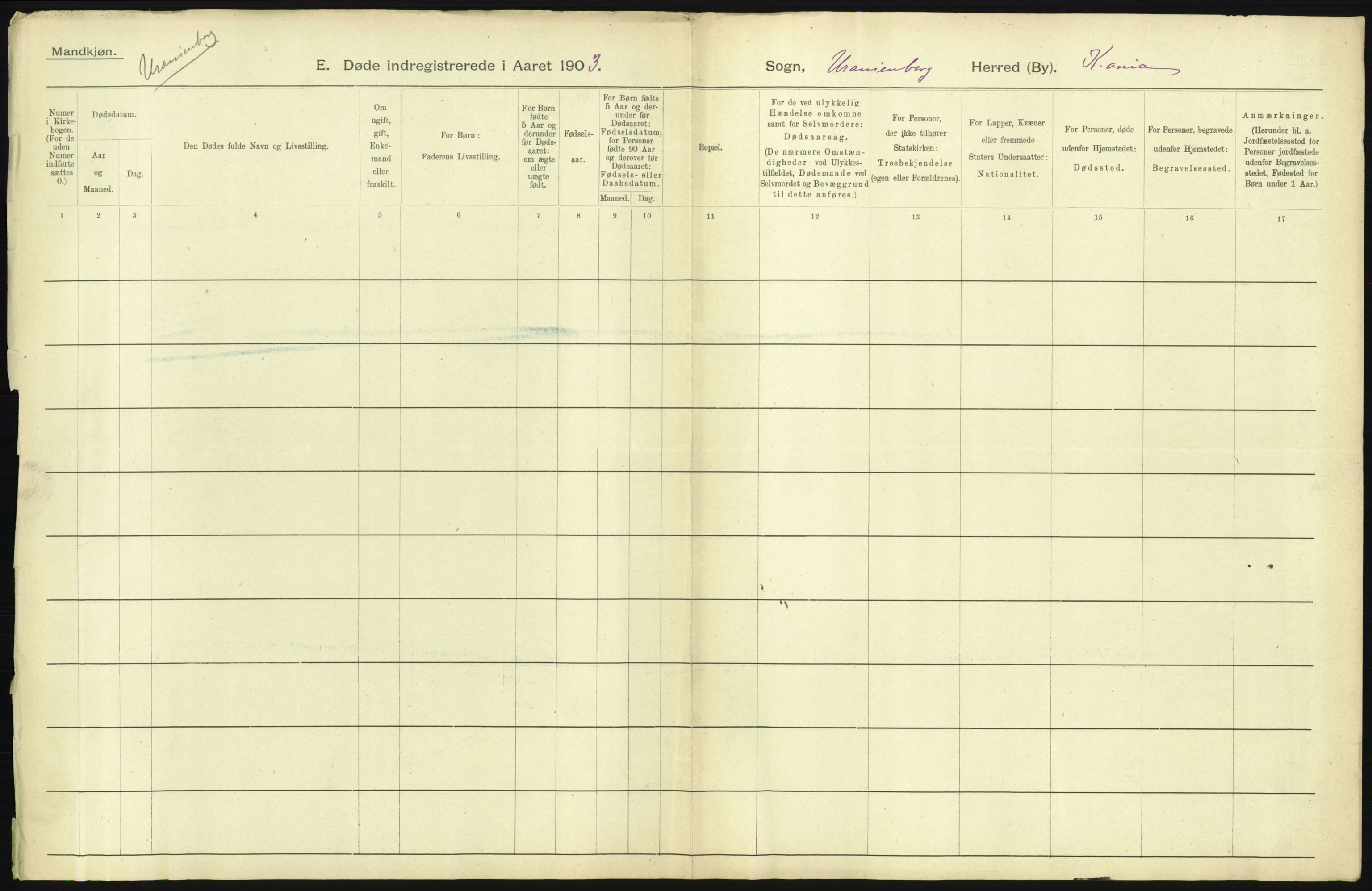 Statistisk sentralbyrå, Sosiodemografiske emner, Befolkning, AV/RA-S-2228/D/Df/Dfa/Dfaa/L0004: Kristiania: Gifte, døde, 1903, p. 195