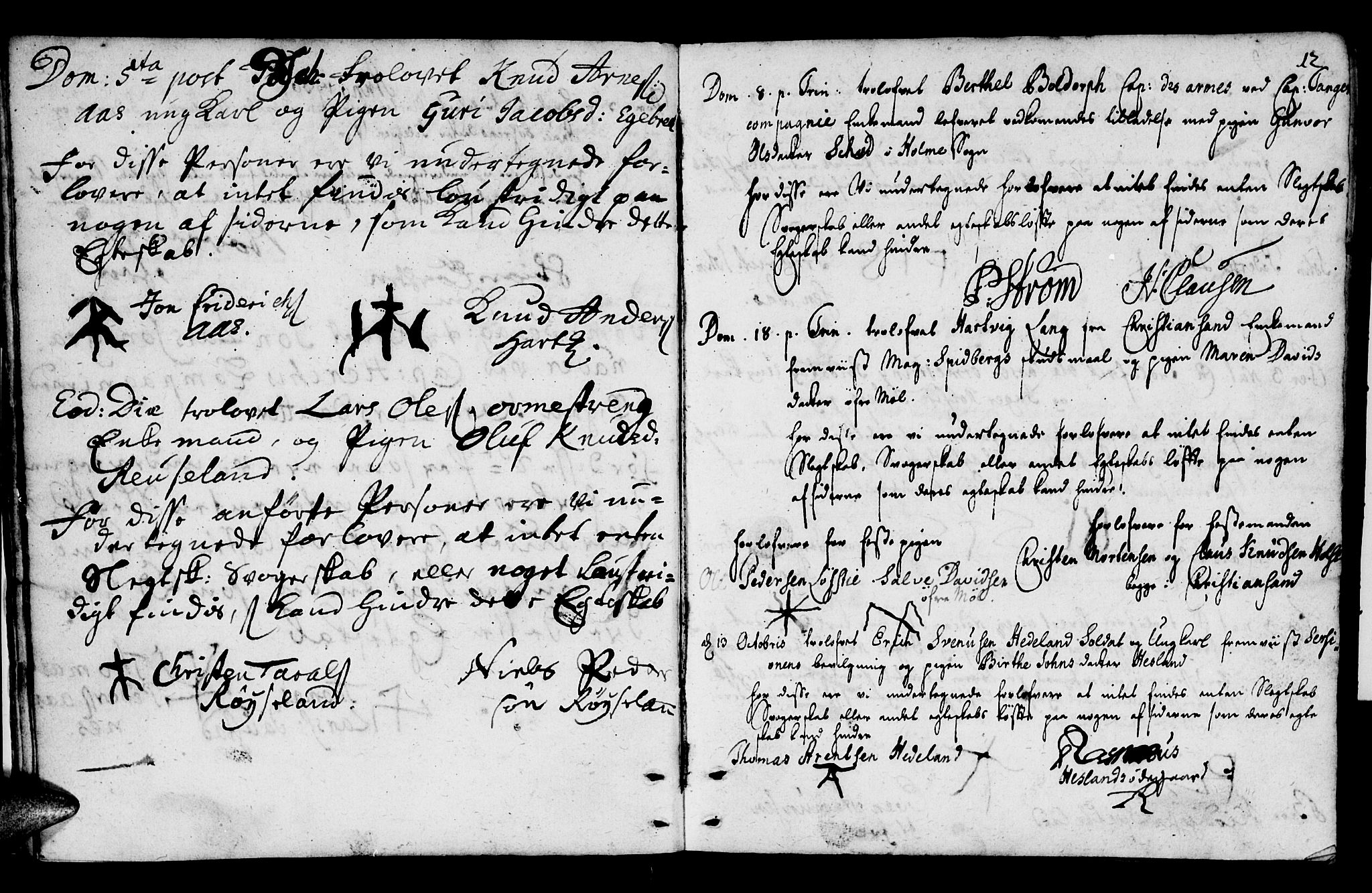 Mandal sokneprestkontor, AV/SAK-1111-0030/F/Fa/Fab/L0001: Parish register (official) no. A 1, 1720-1793, p. 12