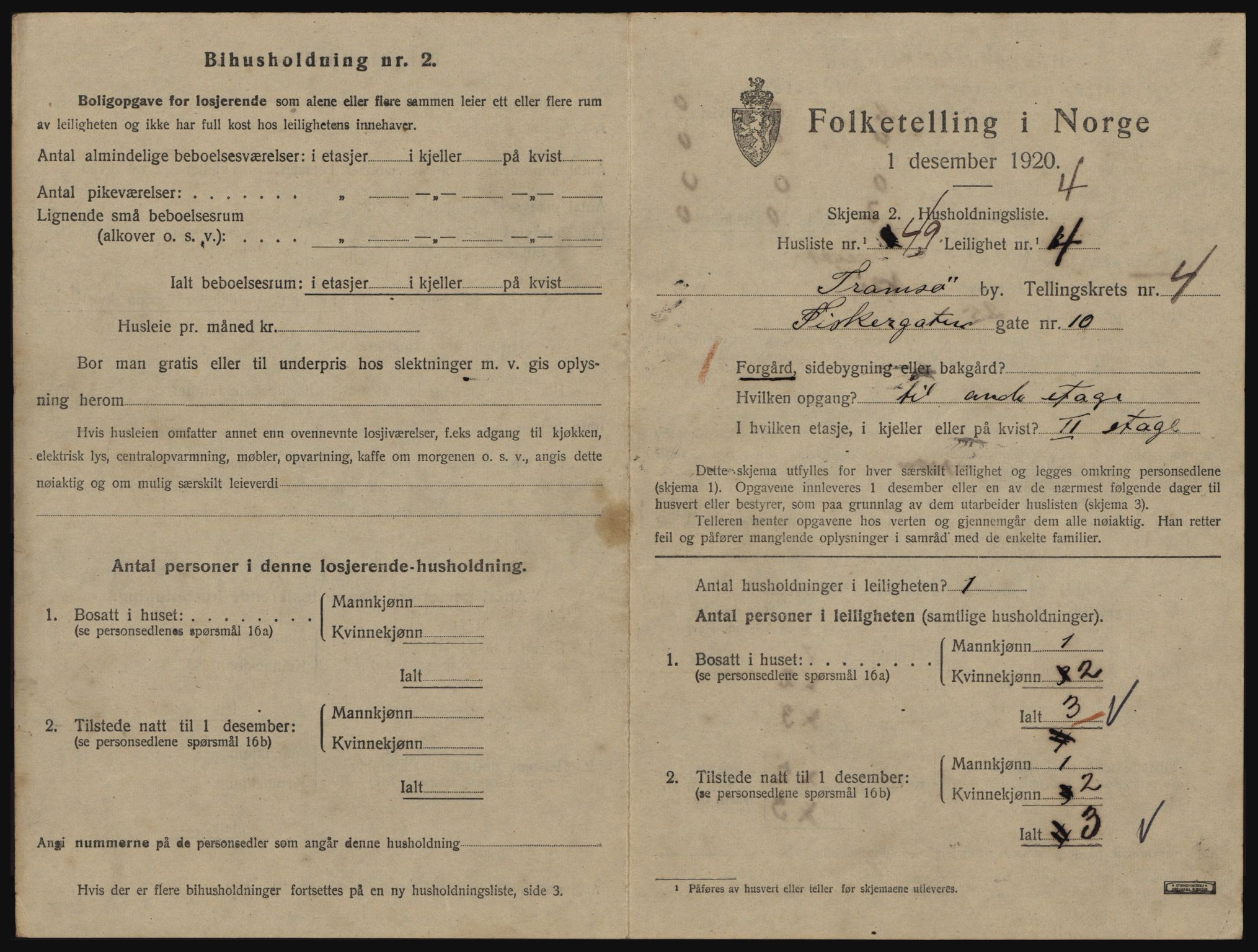 SATØ, 1920 census for Tromsø, 1920, p. 3611