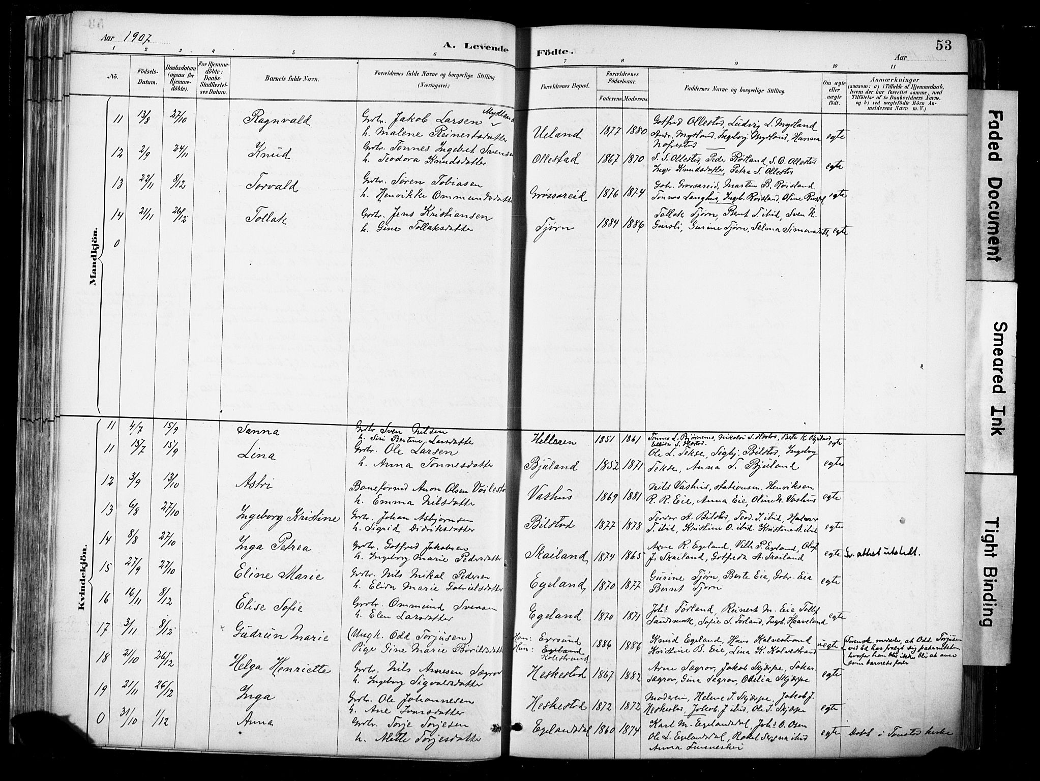 Lund sokneprestkontor, AV/SAST-A-101809/S06/L0012: Parish register (official) no. A 11, 1887-1921, p. 53