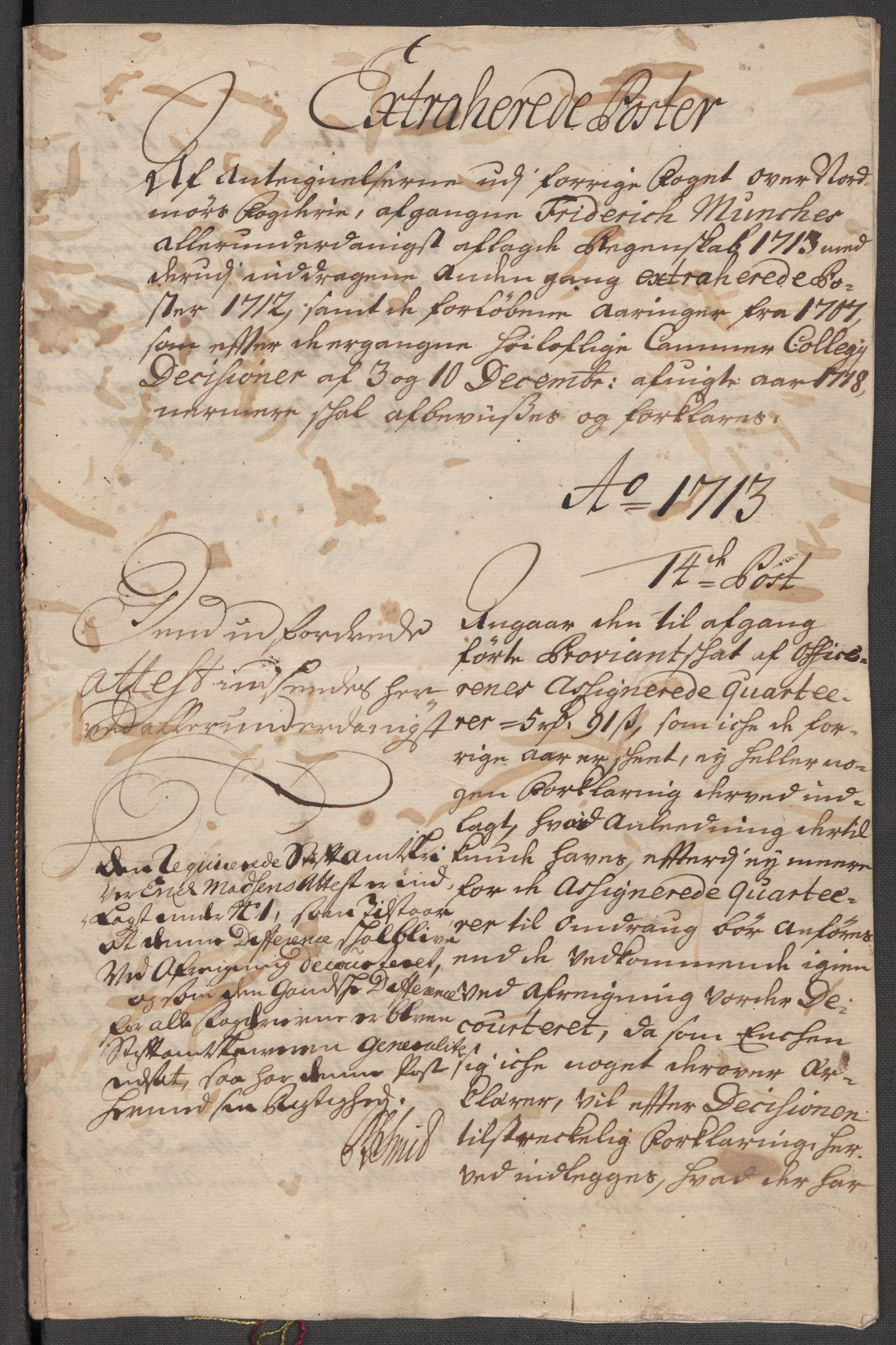 Rentekammeret inntil 1814, Reviderte regnskaper, Fogderegnskap, RA/EA-4092/R56/L3747: Fogderegnskap Nordmøre, 1713, p. 464