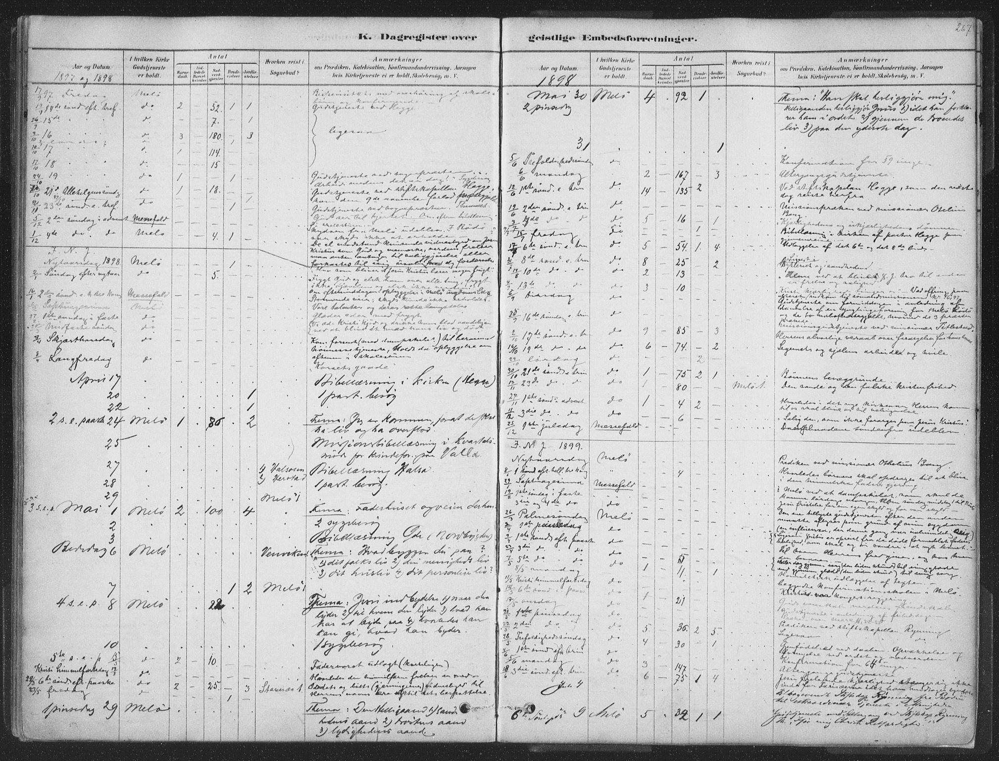 Ministerialprotokoller, klokkerbøker og fødselsregistre - Nordland, SAT/A-1459/843/L0627: Parish register (official) no. 843A02, 1878-1908, p. 267