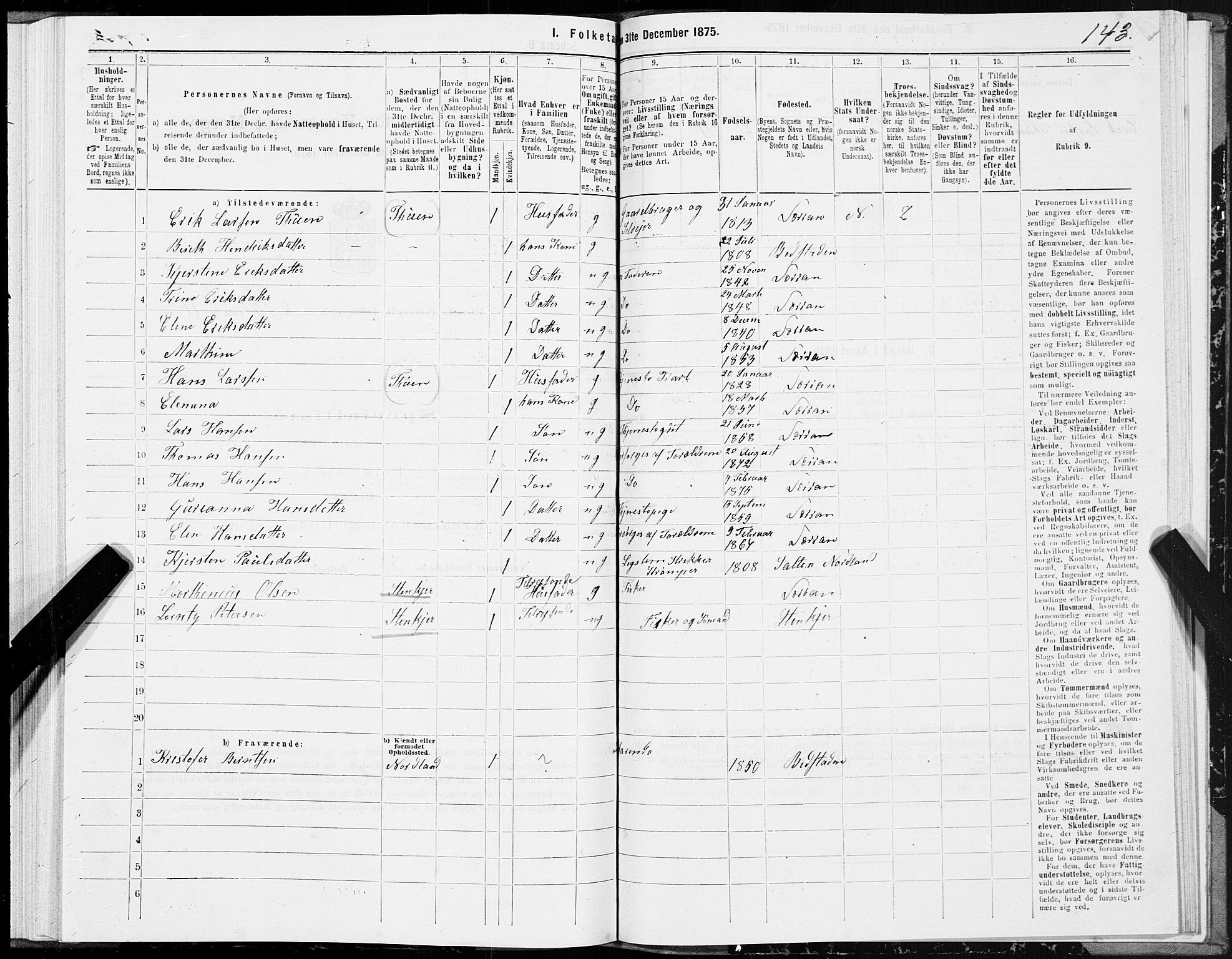 SAT, 1875 census for 1722P Ytterøy, 1875, p. 5143