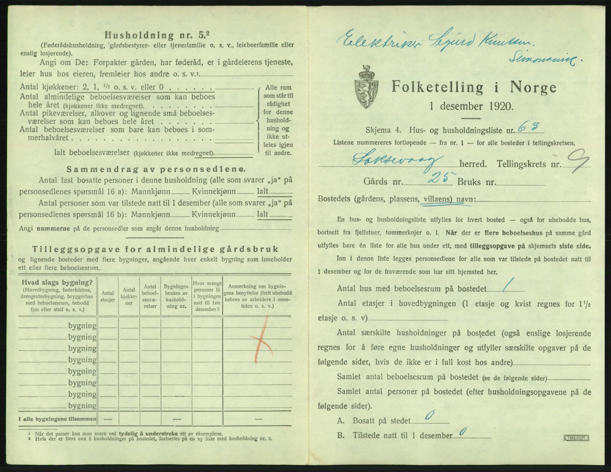 SAB, 1920 census for Laksevåg, 1920, p. 2006