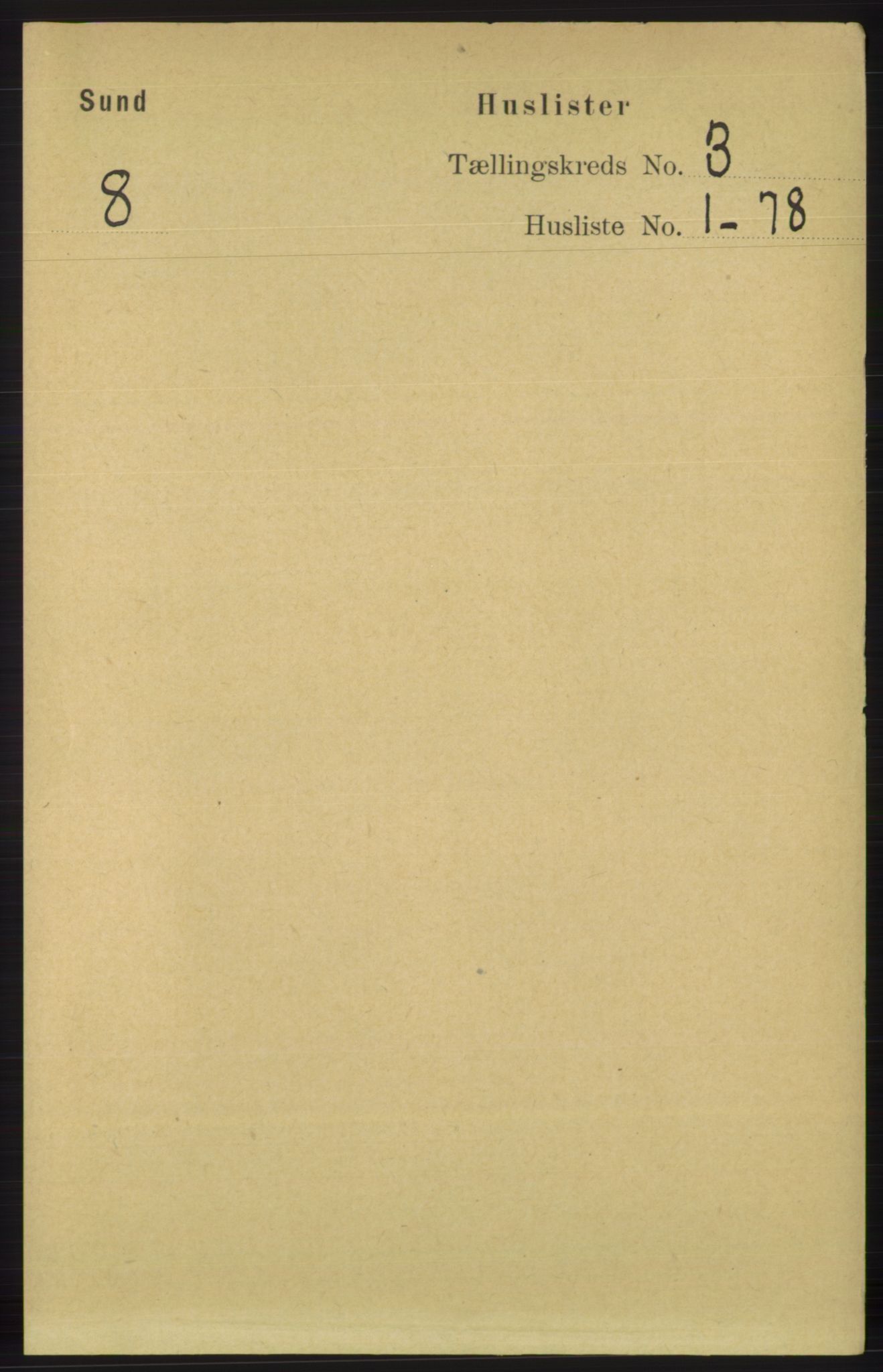 RA, 1891 census for 1245 Sund, 1891, p. 1129