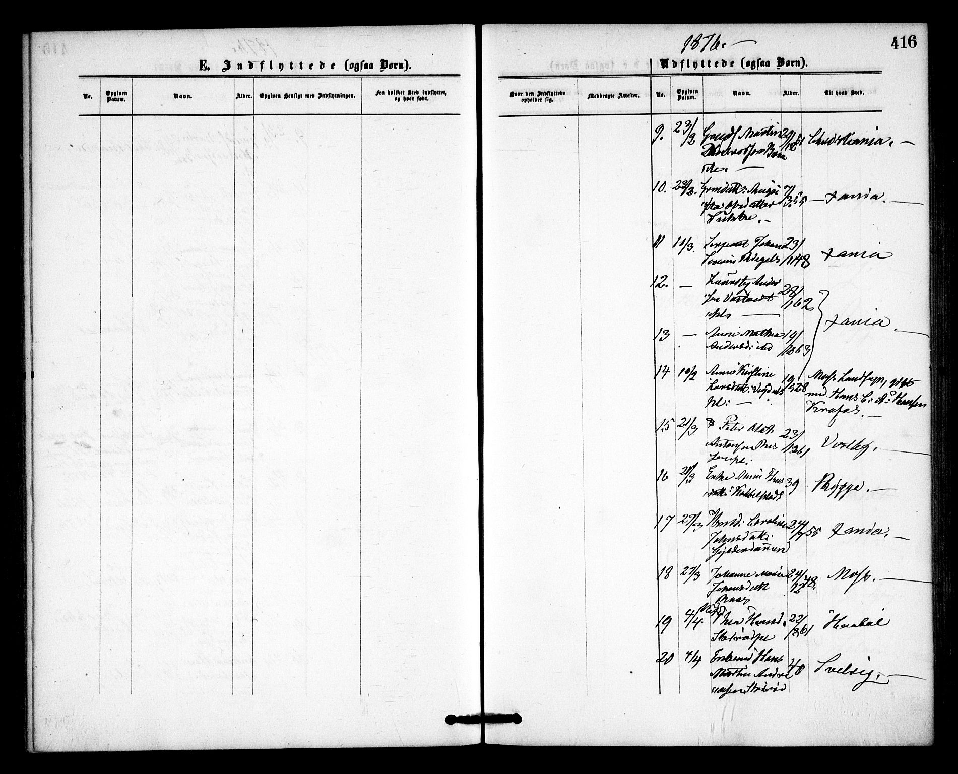 Våler prestekontor Kirkebøker, AV/SAO-A-11083/F/Fa/L0009: Parish register (official) no. I 9, 1873-1877, p. 416